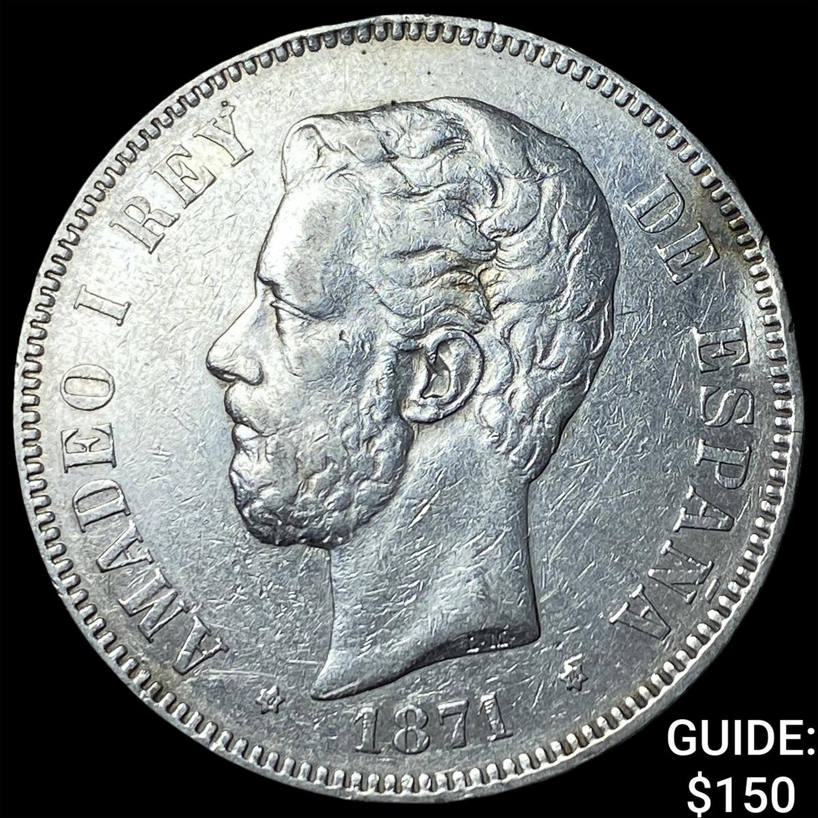 1871 Spain Silver 5 Pesetas (1 of 2)
