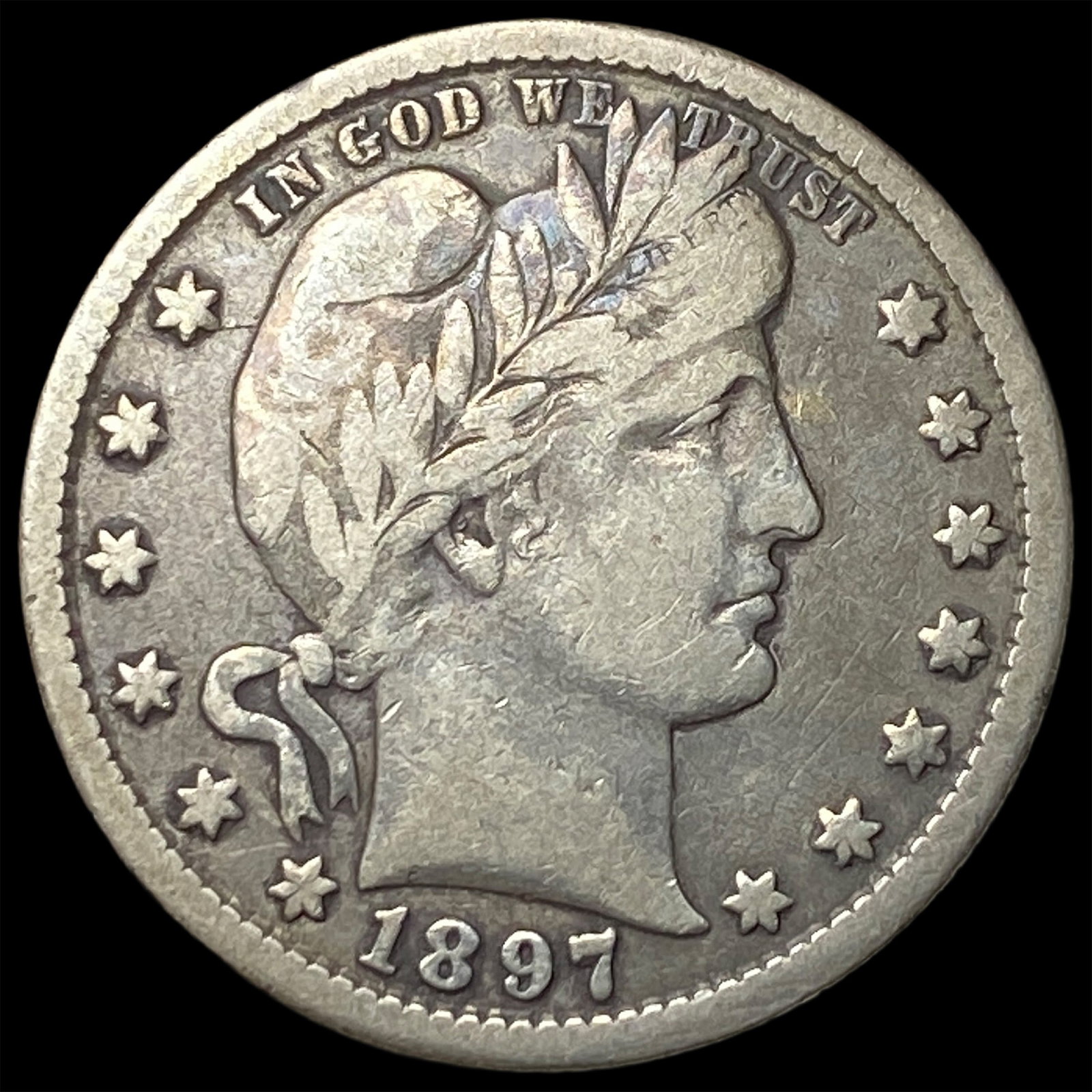1897-O Silver Barber Quarter ABOUT UNCIRCULATED (1 of 2)
