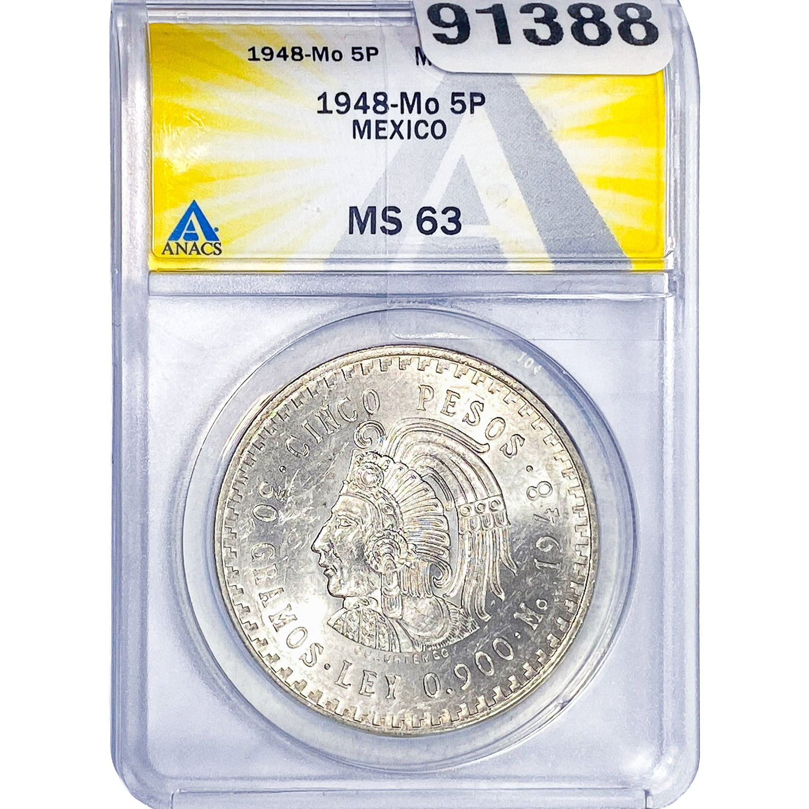 1948 Mo 5P Mexico Pesos ANACS MS63 (1 of 2)