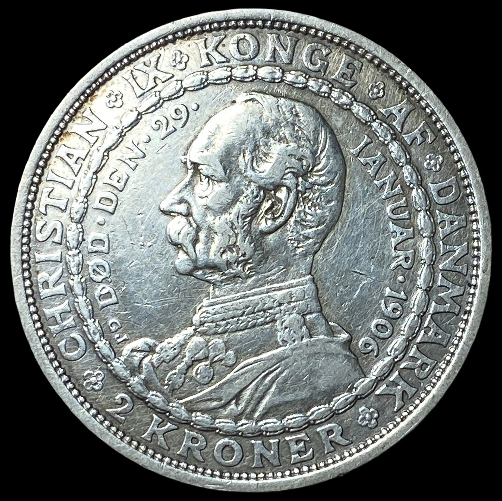 1906 Denmark Silver 2 Kroner - 2