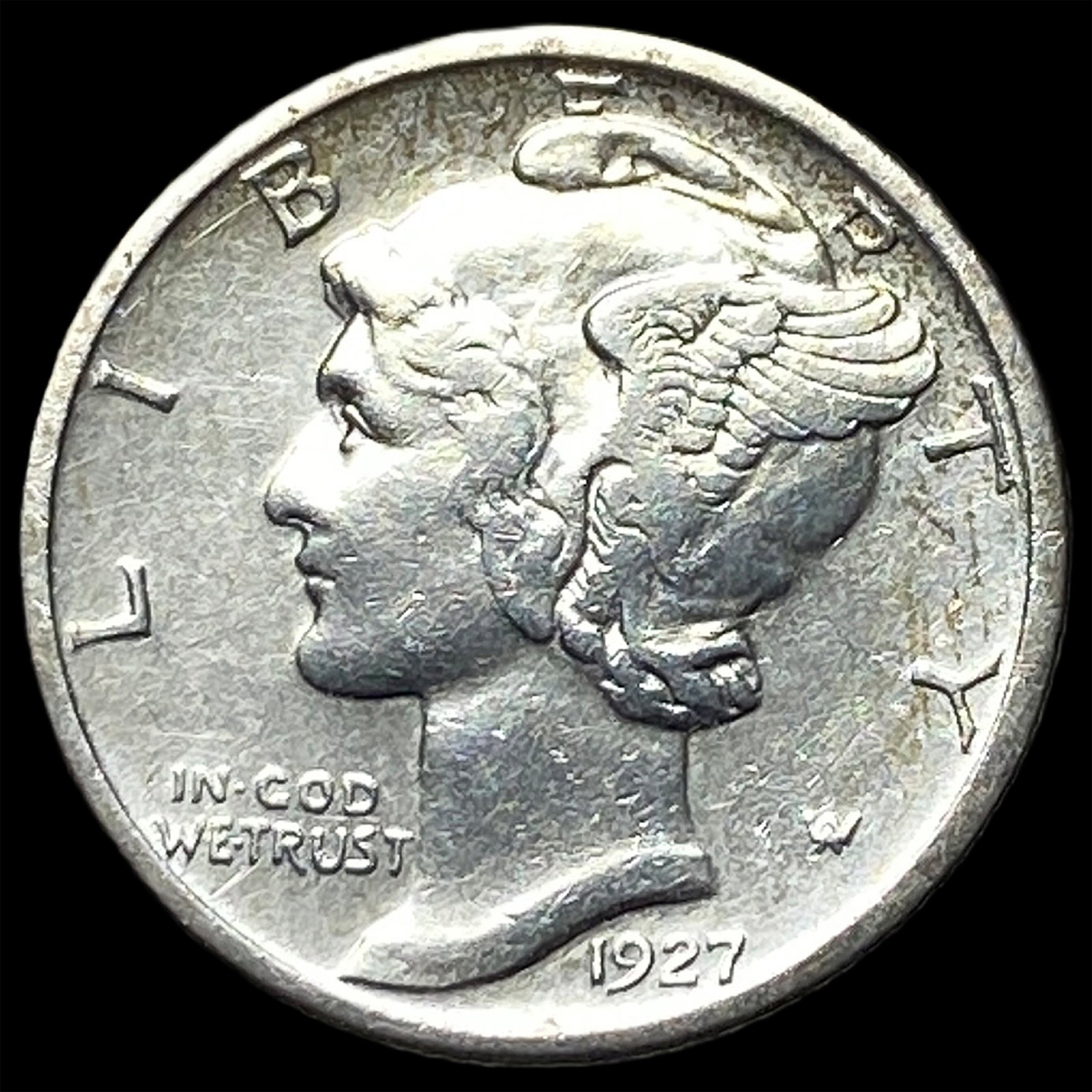 1927-D Silver Mercury Dime CLOSELY UNCIRCULATED: 1927-D Silver Mercury Dime CLOSELY UNCIRCULATED