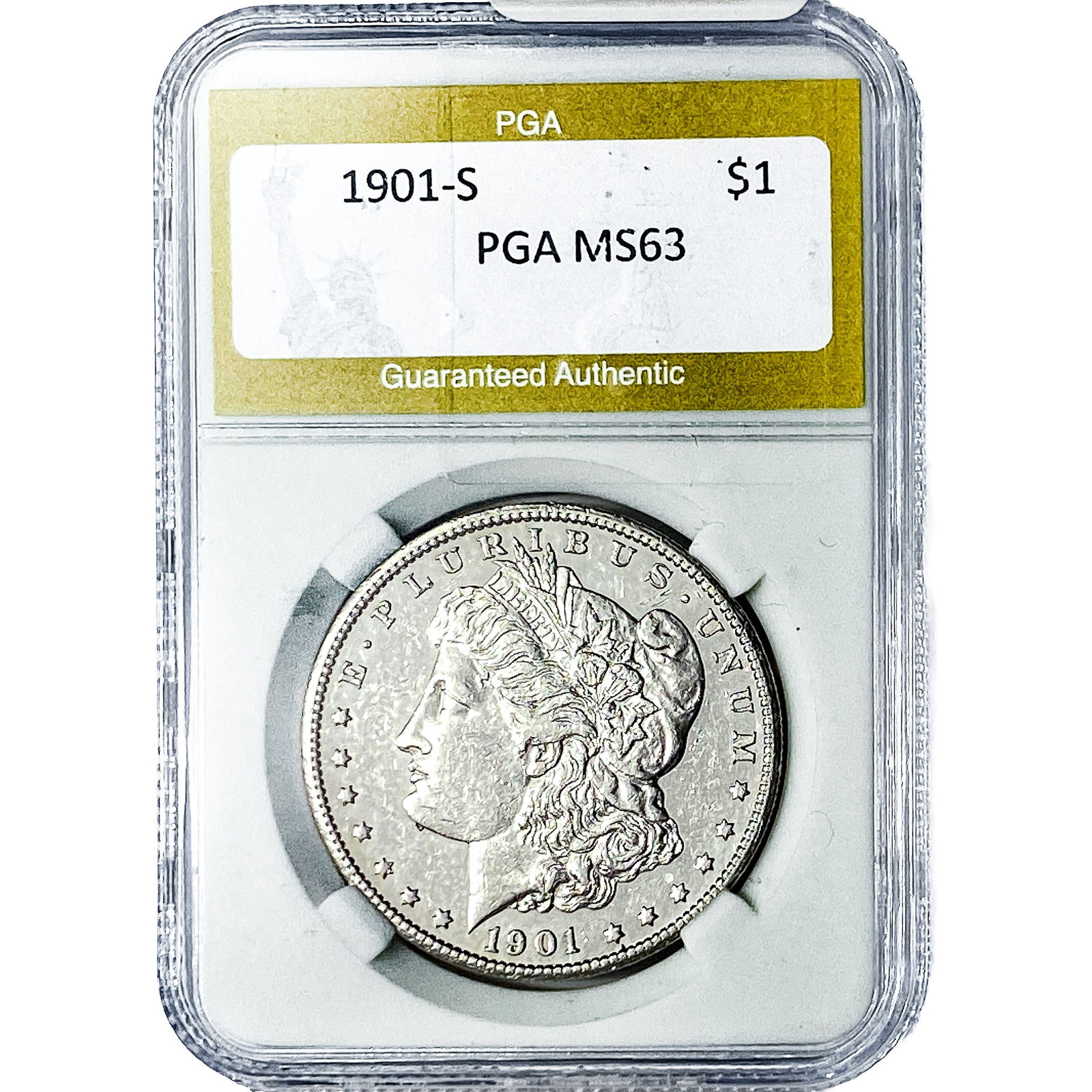 1901-S Morgan Silver Dollar PGA MS63: 1901-S Morgan Silver Dollar PGA MS63