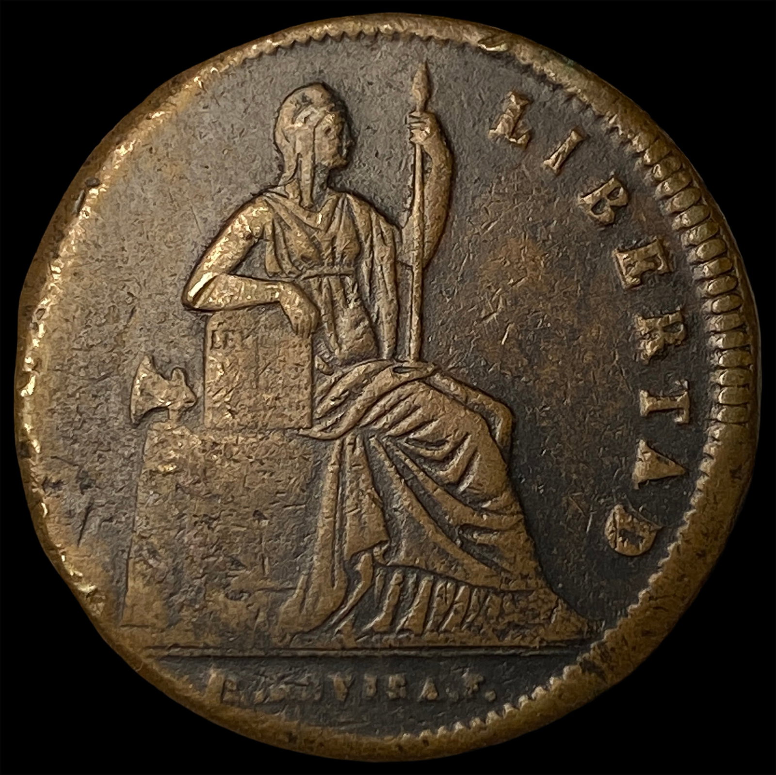 1842 Mexico Copper 1/8 Real (1 of 2)