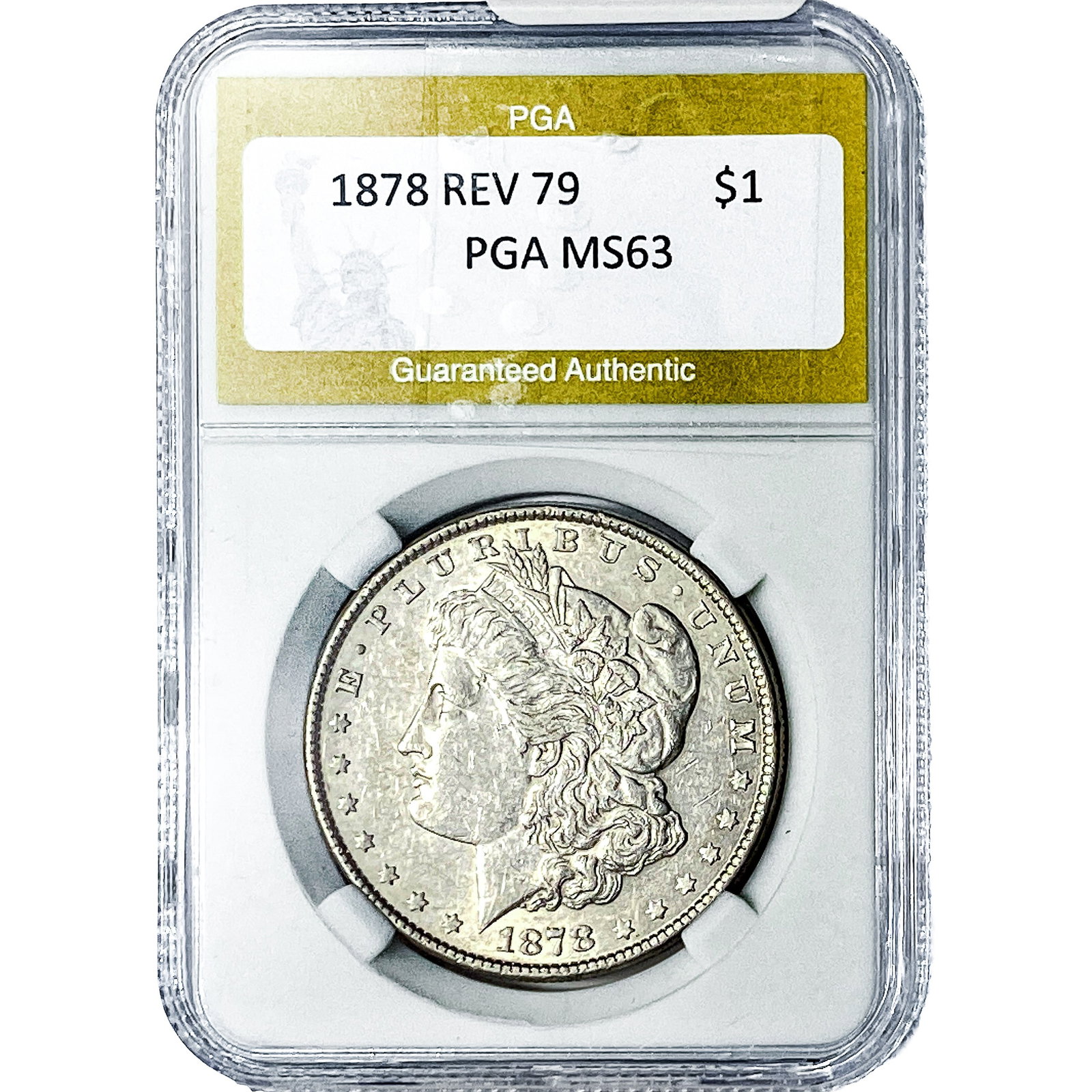 1878 REV 79 Morgan Silver Dollar PGA MS63 (1 of 2)