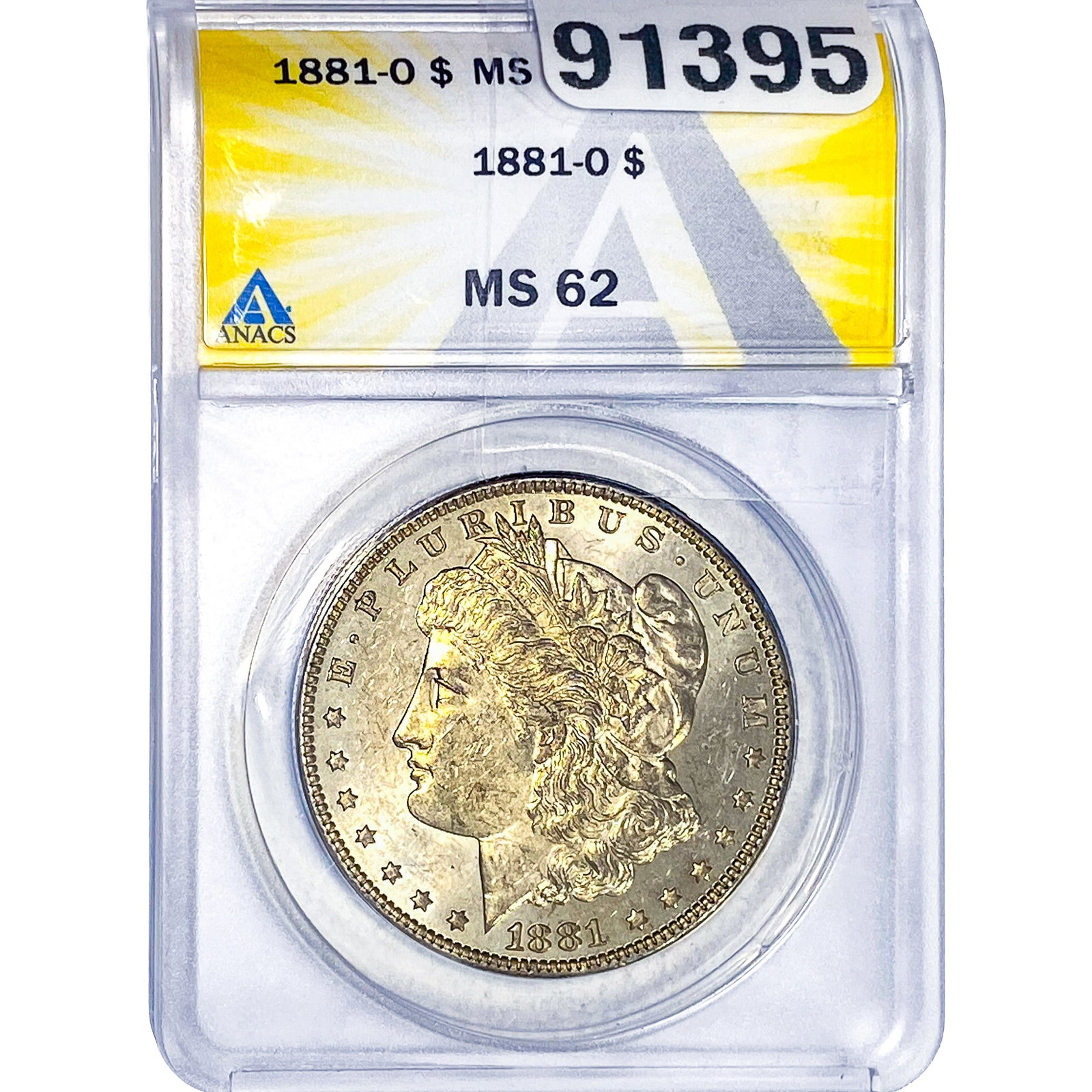 1881-O Morgan Silver Dollar ANACS MS62: 1881-O Morgan Silver Dollar ANACS MS62
