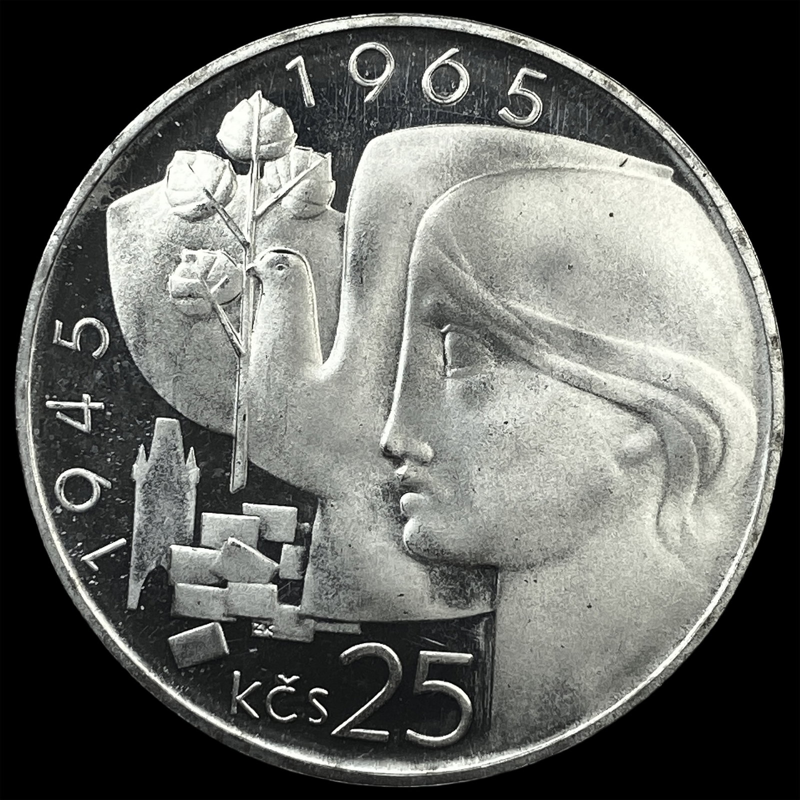 1965 Czechoslovakia Silver 25 Korun Proof 0.2572oz: 1965 Czechoslovakia Silver 25 Korun Proof 0.2572oz
