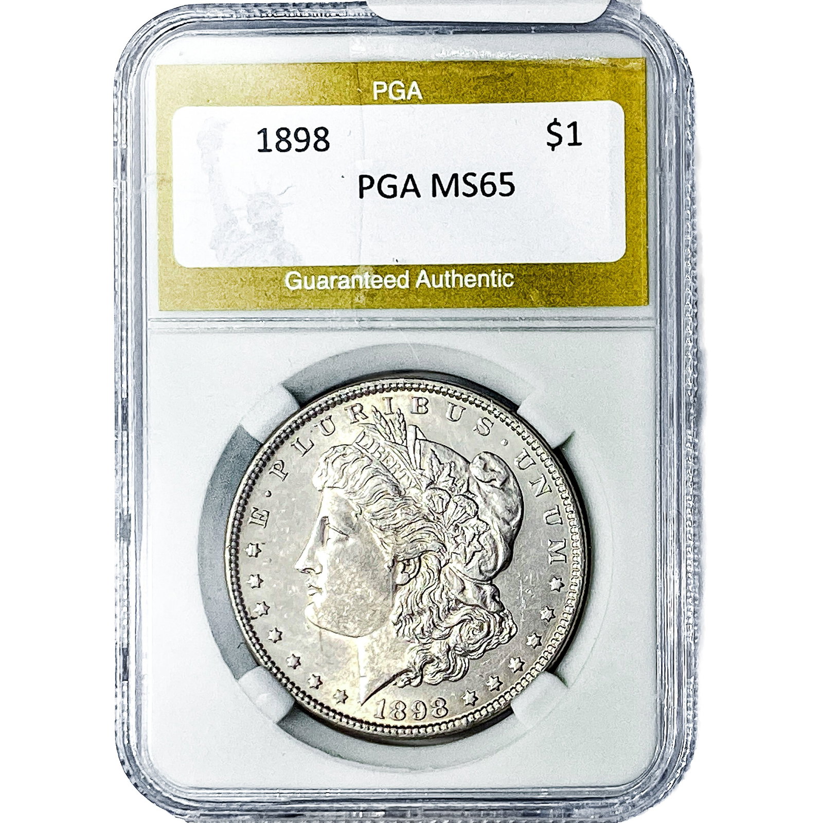 1898 Morgan Silver Dollar PGA MS65: 1898 Morgan Silver Dollar PGA MS65