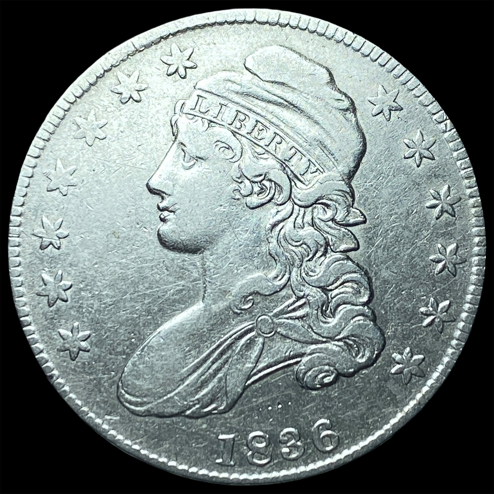 1836 Silver Capped Bust Half Dollar NEARLY UNCIRCULATED (1 of 2)