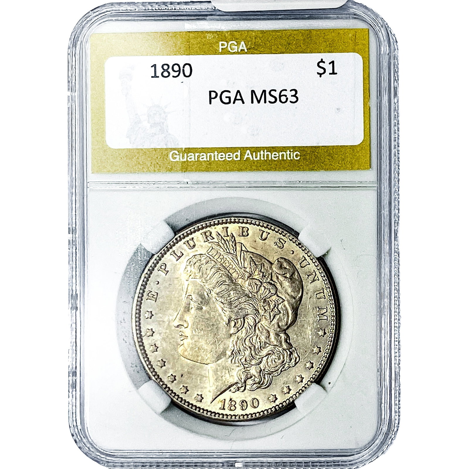 1890 Morgan Silver Dollar PGA MS63: 1890 Morgan Silver Dollar PGA MS63