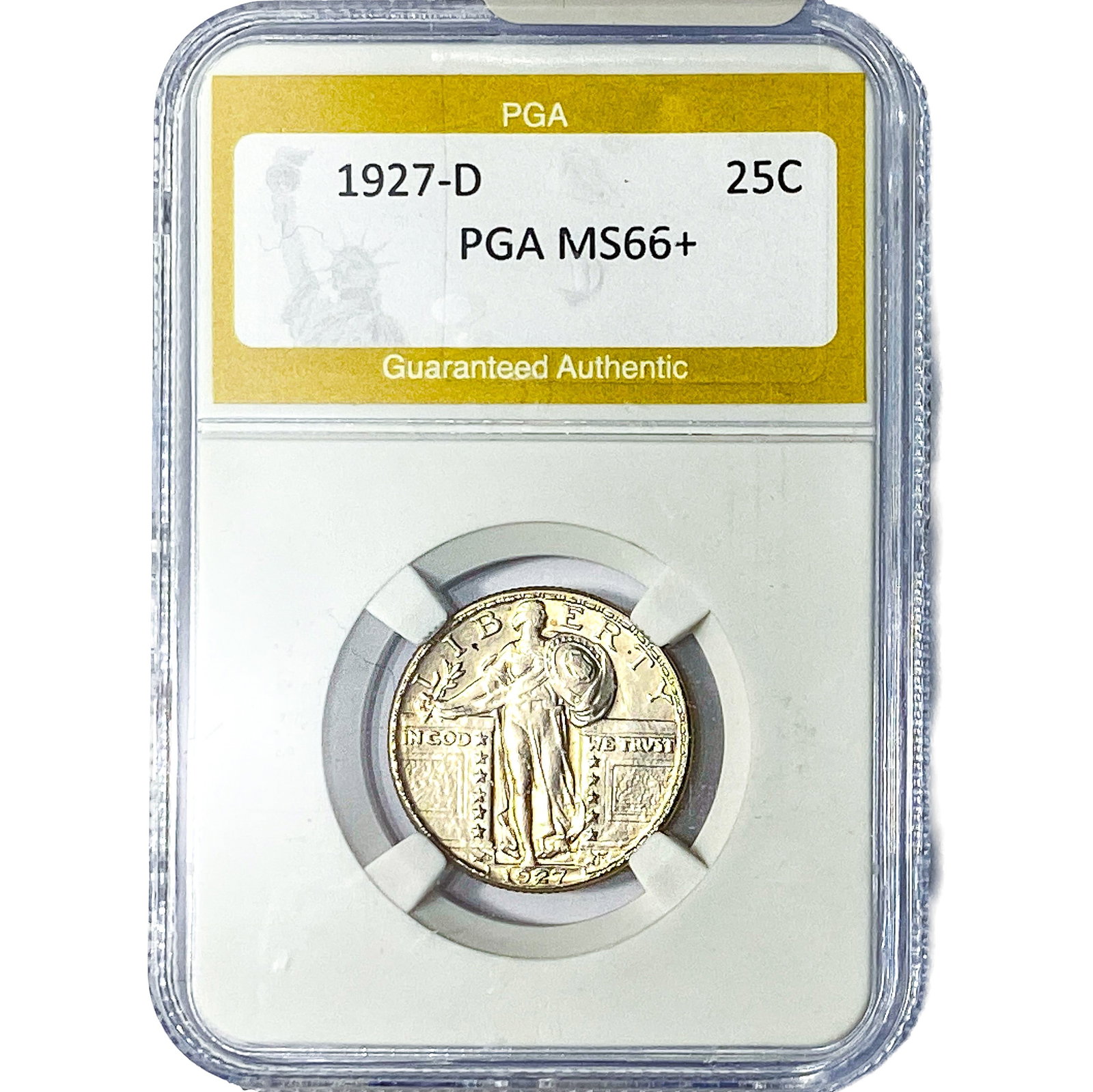 1927-D Standing Liberty Quarter PGA MS66+: 1927-D Standing Liberty Quarter PGA MS66+