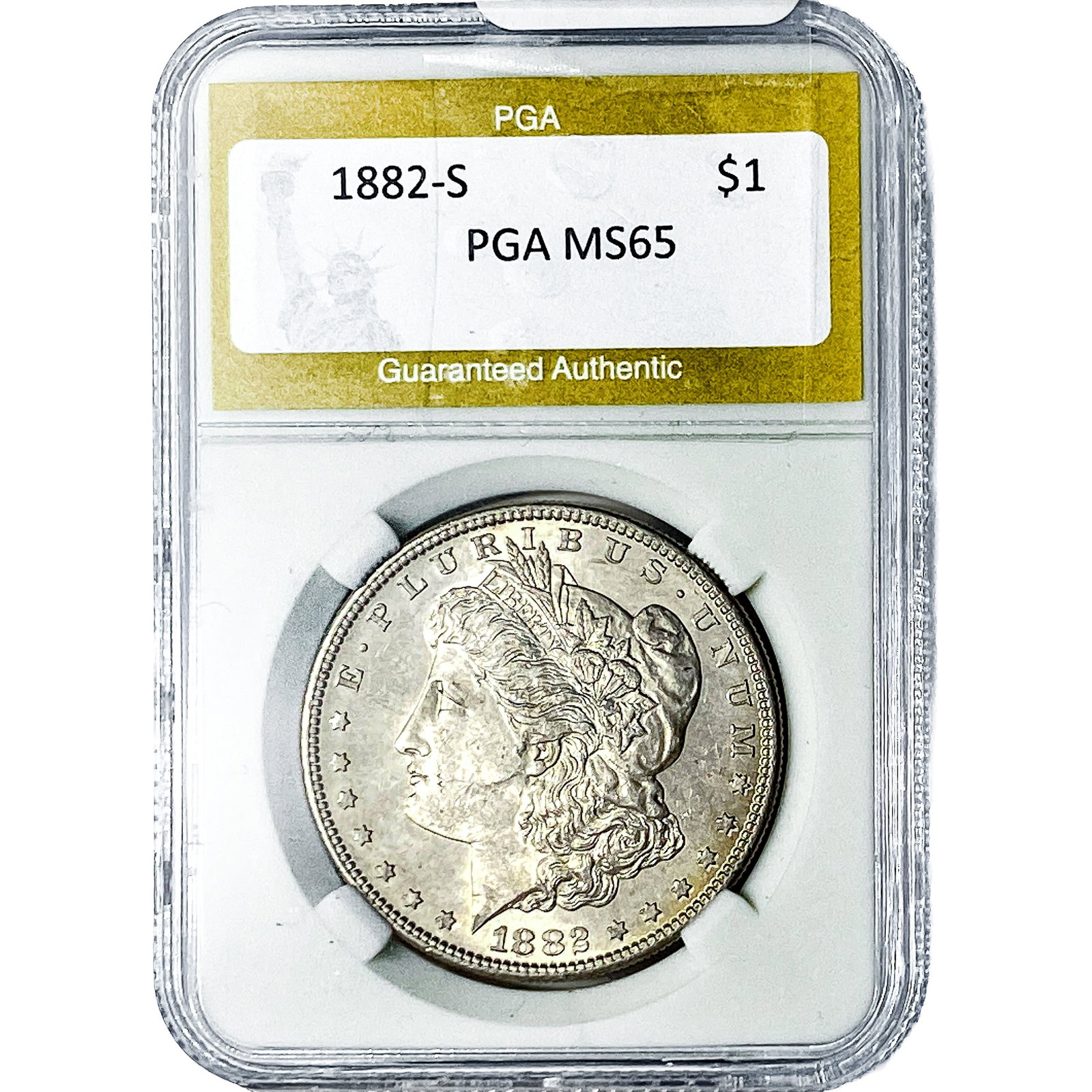 1882-S Morgan Silver Dollar PGA MS65: 1882-S Morgan Silver Dollar PGA MS65