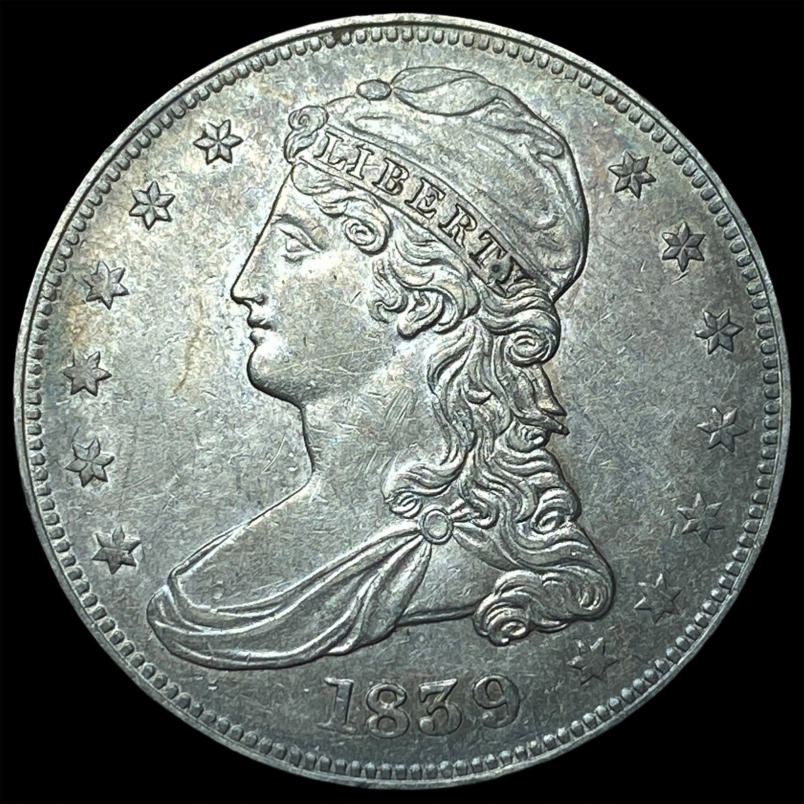 1839 Silver Capped Bust Half Dollar UNCIRCULATED: 1839 Silver Capped Bust Half Dollar UNCIRCULATED