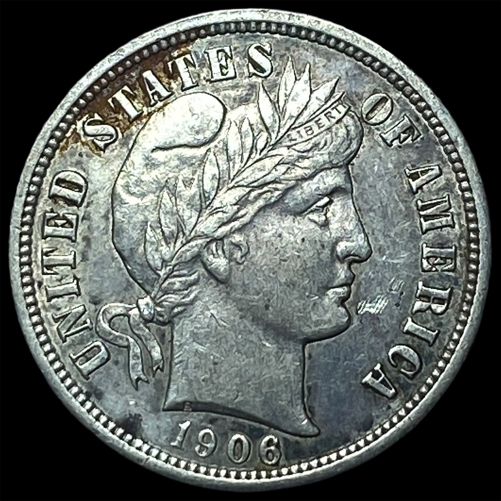 1906-S Silver Barber Dime UNCIRCULATED: 1906-S Silver Barber Dime UNCIRCULATED