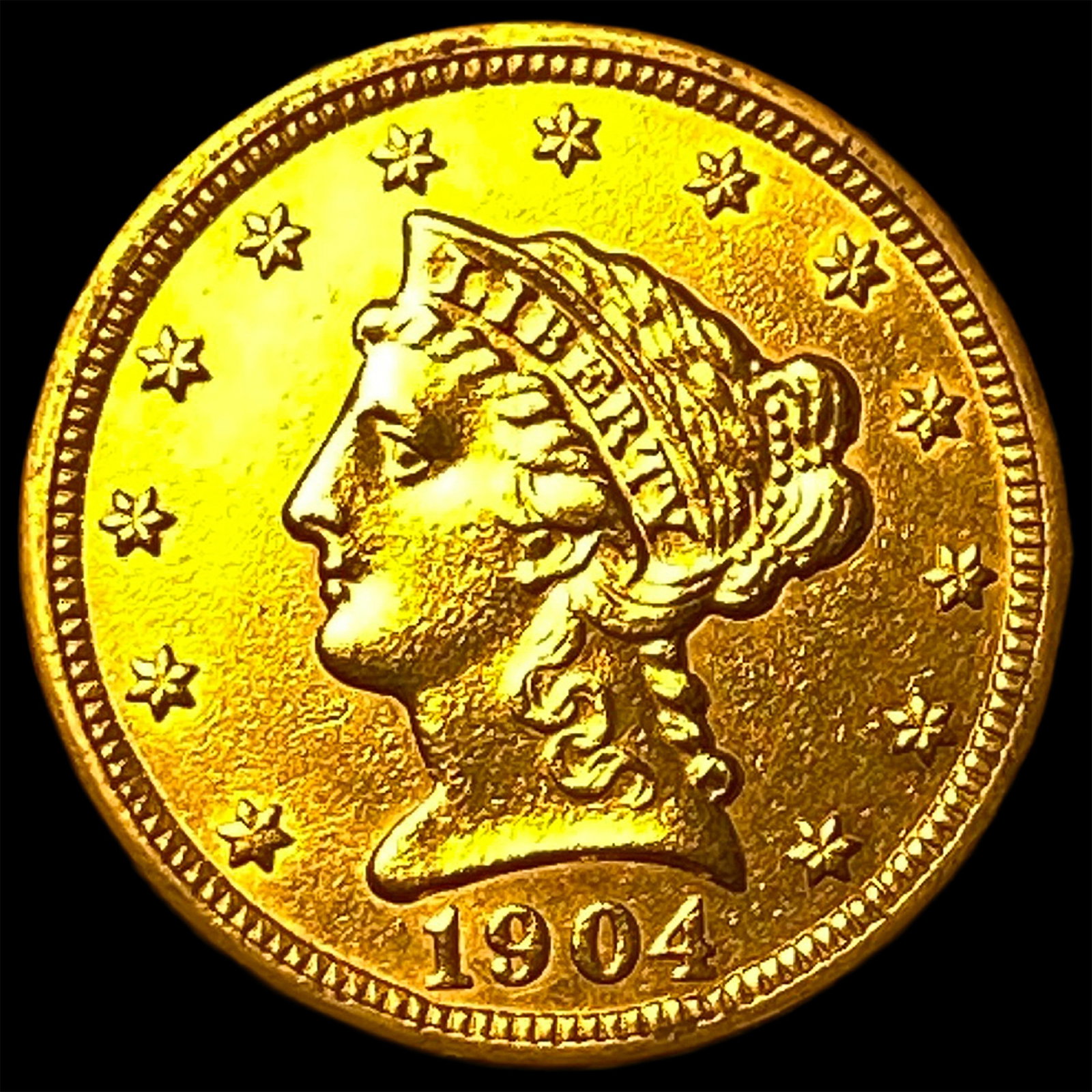 1904 Liberty Head Gold Quarter Eagle $2.50 CLOSELY UNCIRCULATED: 1904 Liberty Head Gold Quarter Eagle $2.50 CLOSELY UNCIRCULATED