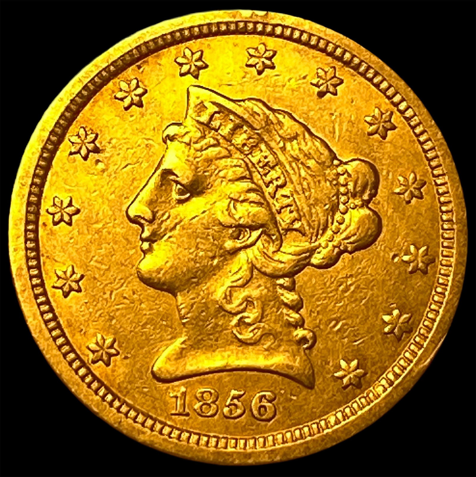 1856-S Gold $2.5 Liberty Head Quarter Eagle HIGH GRADE: 1856-S Gold $2.5 Liberty Head Quarter Eagle HIGH GRADE