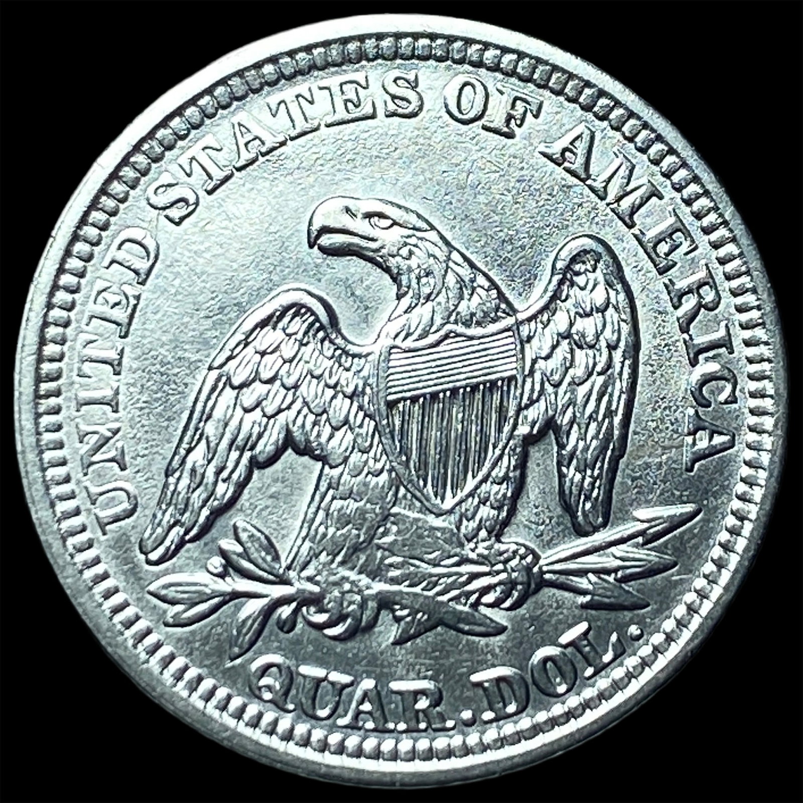 1857 Silver Seated Liberty Quarter UNCIRCULATED - 2