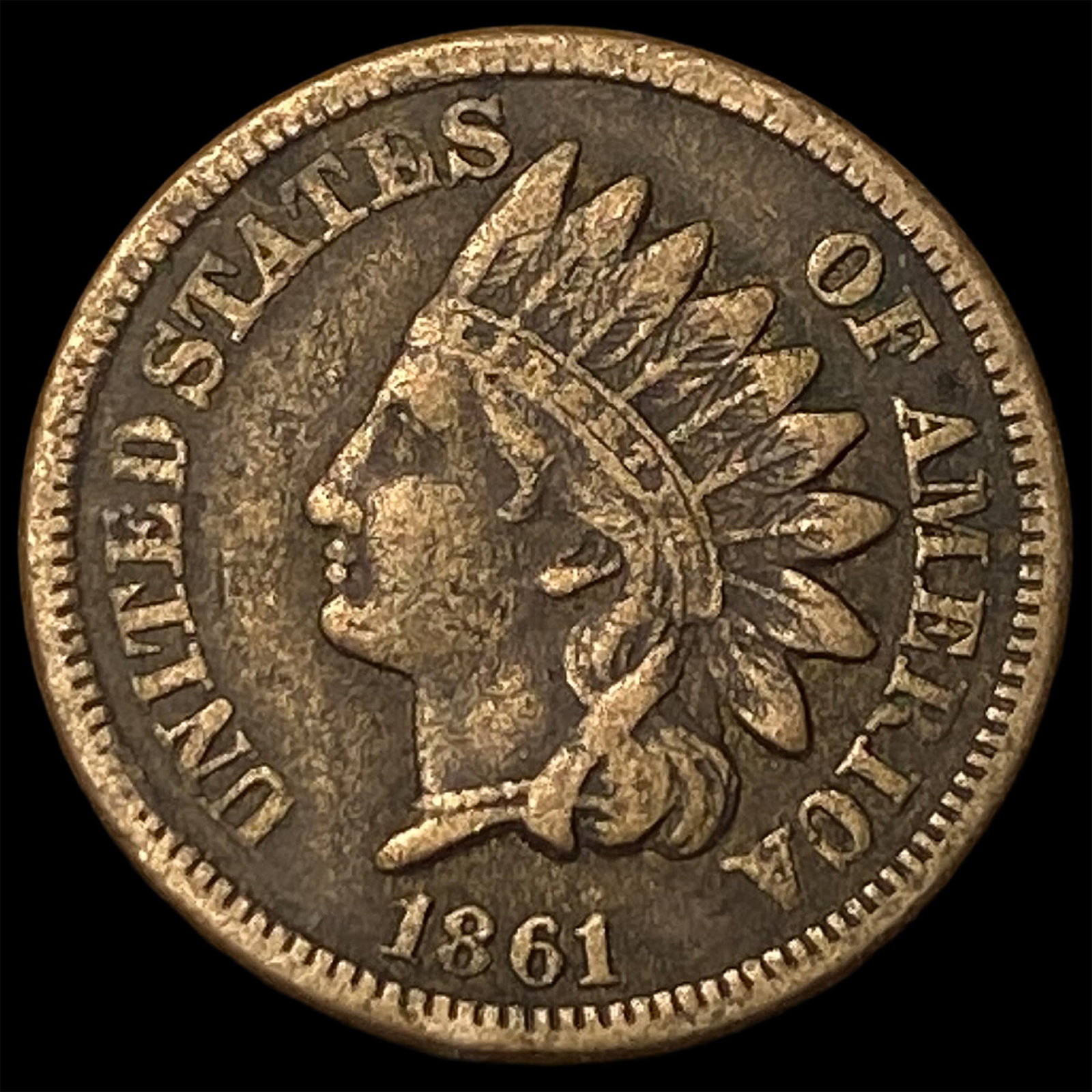 1861 Indian Head Cent NEARLY UNCIRCULATED: 1861 Indian Head Cent NEARLY UNCIRCULATED