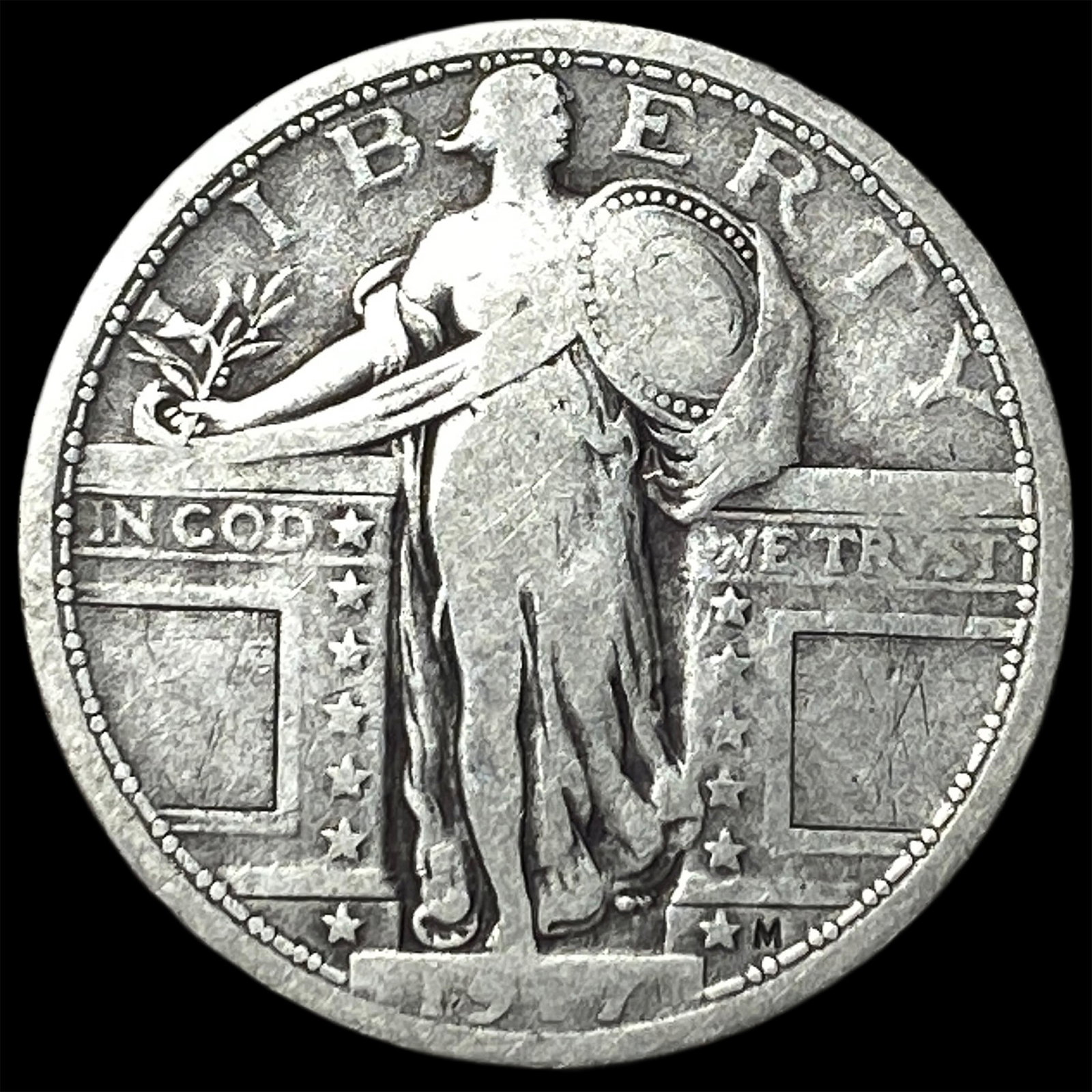 1917 Type 1 Standing Liberty Quarter NICELY CIRCULATED: 1917 Type 1 Standing Liberty Quarter NICELY CIRCULATED