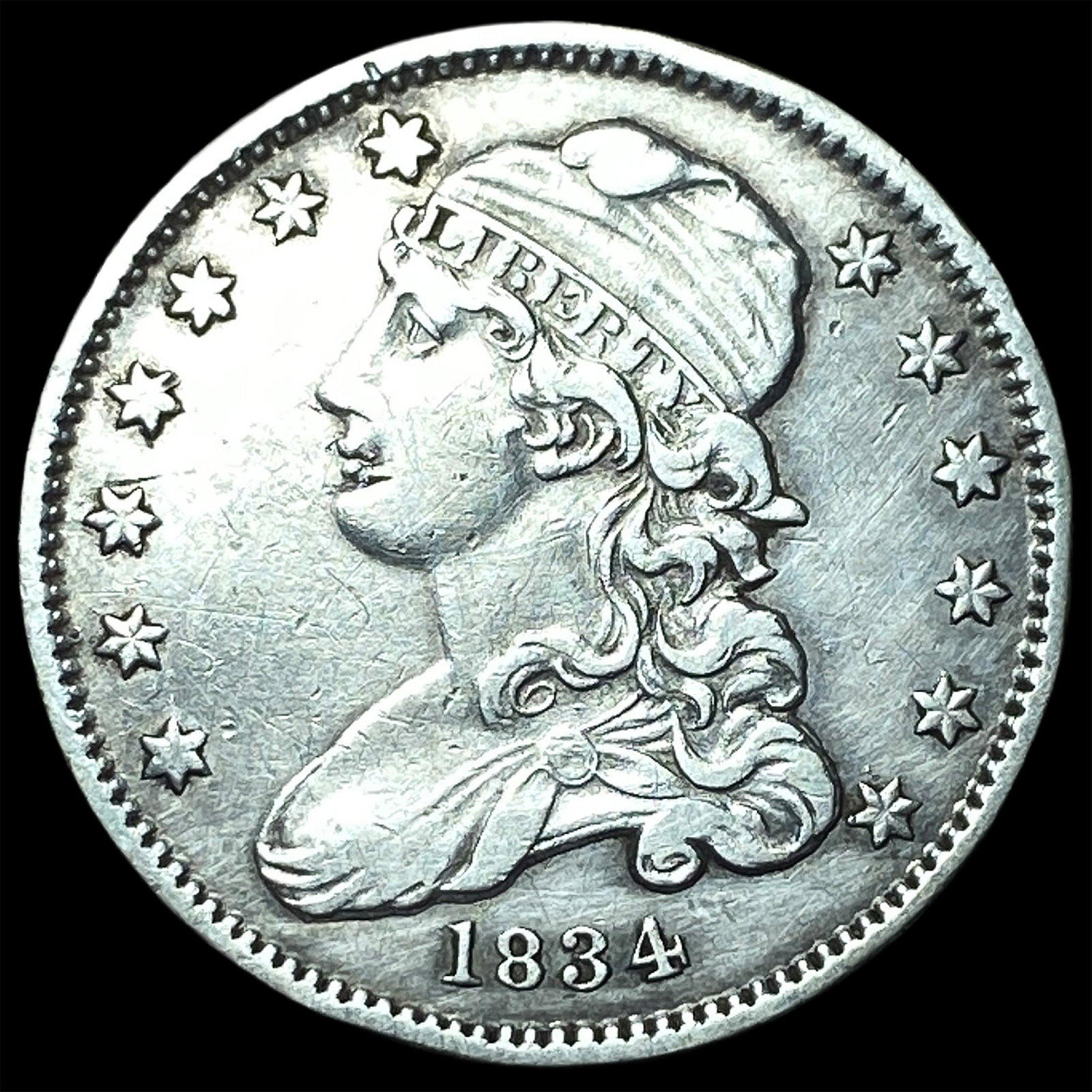 1834 Capped Bust Quarter NEARLY UNCIRCULATED (1 of 2)