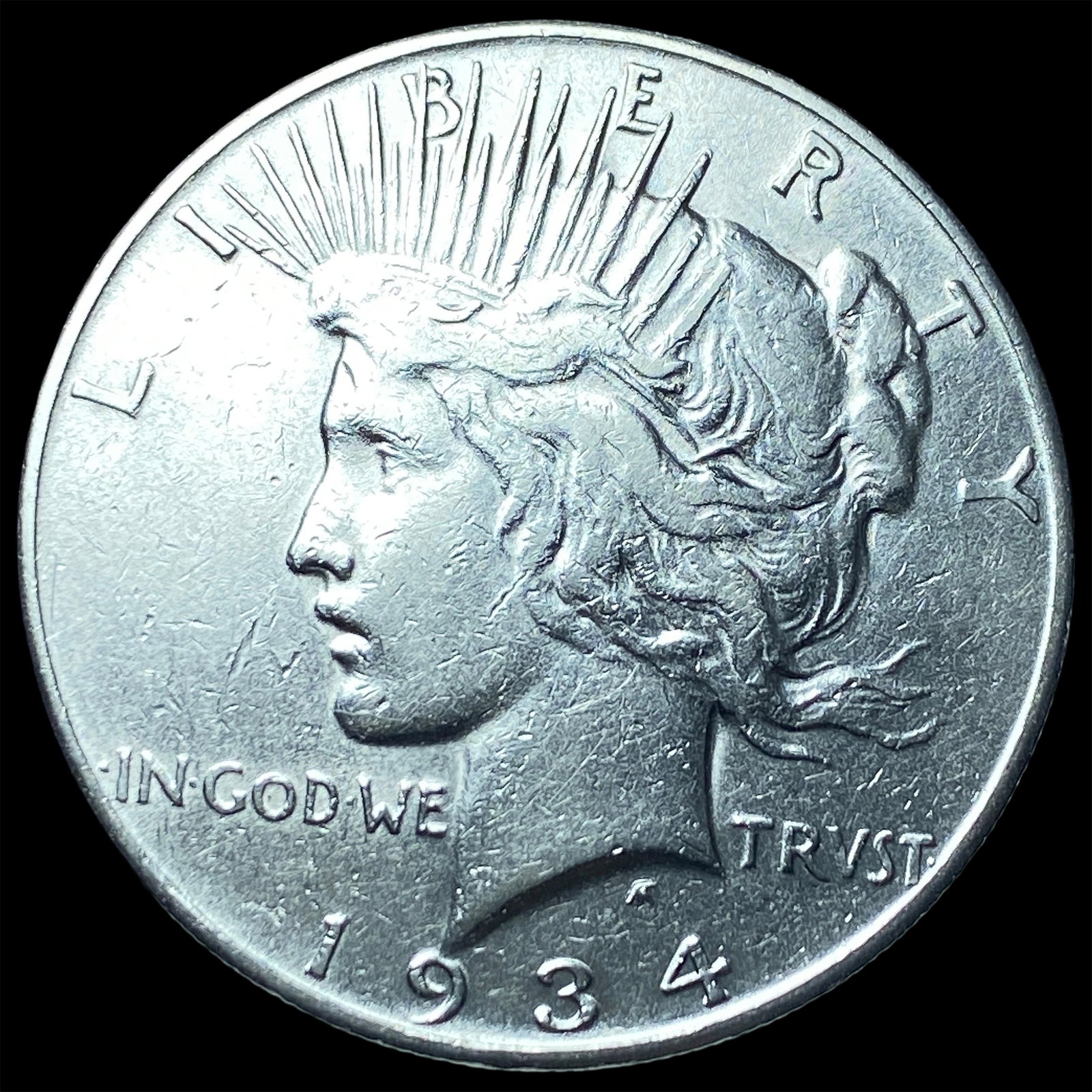 1934-S Silver Peace Dollar CLOSELY UNCIRCULATED: 1934-S Silver Peace Dollar CLOSELY UNCIRCULATED