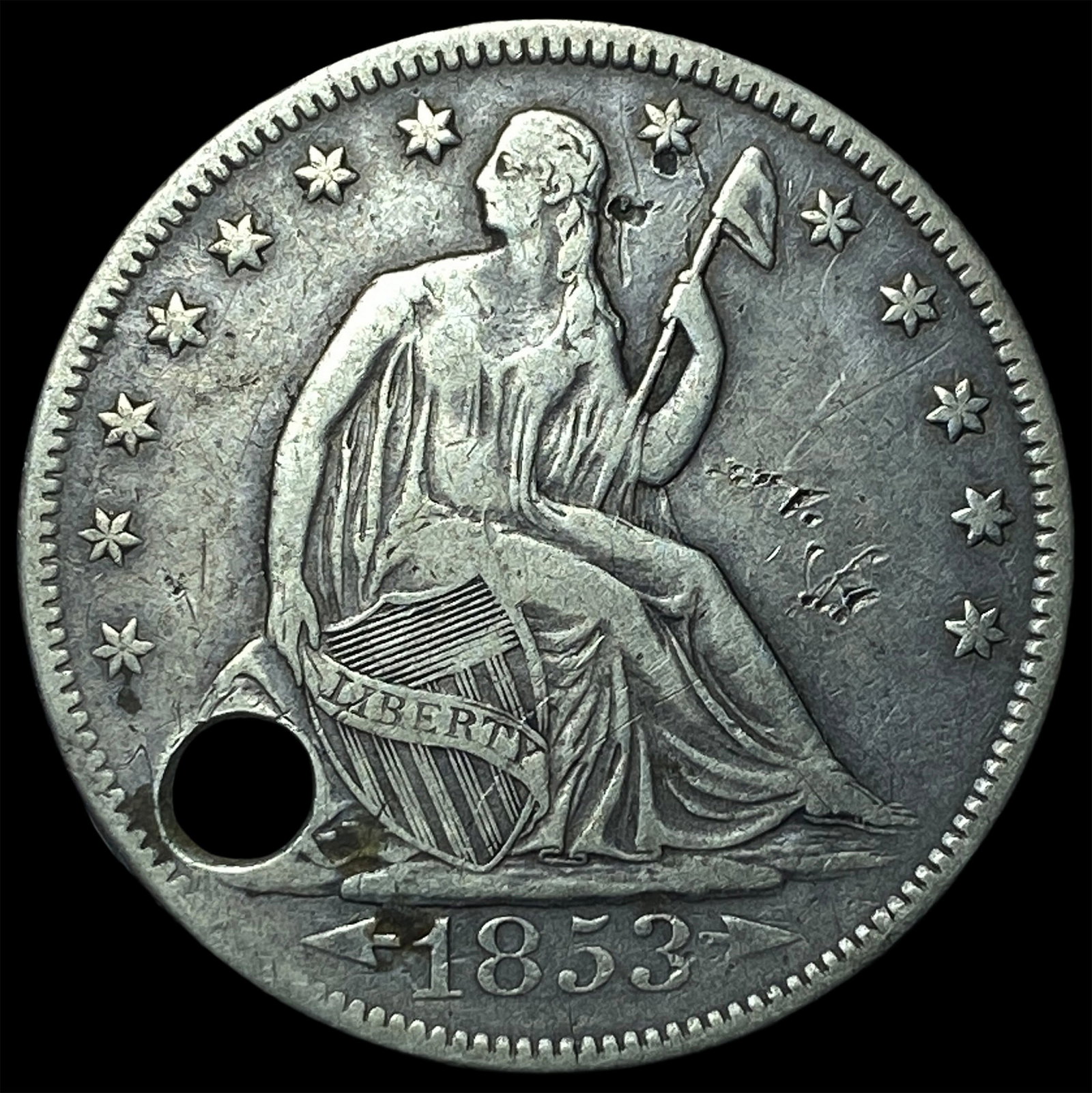 1853 Arrows/Rays Seated Liberty Half Dollar HIGH GRADE: 1853 Arrows/Rays Seated Liberty Half Dollar HIGH GRADE