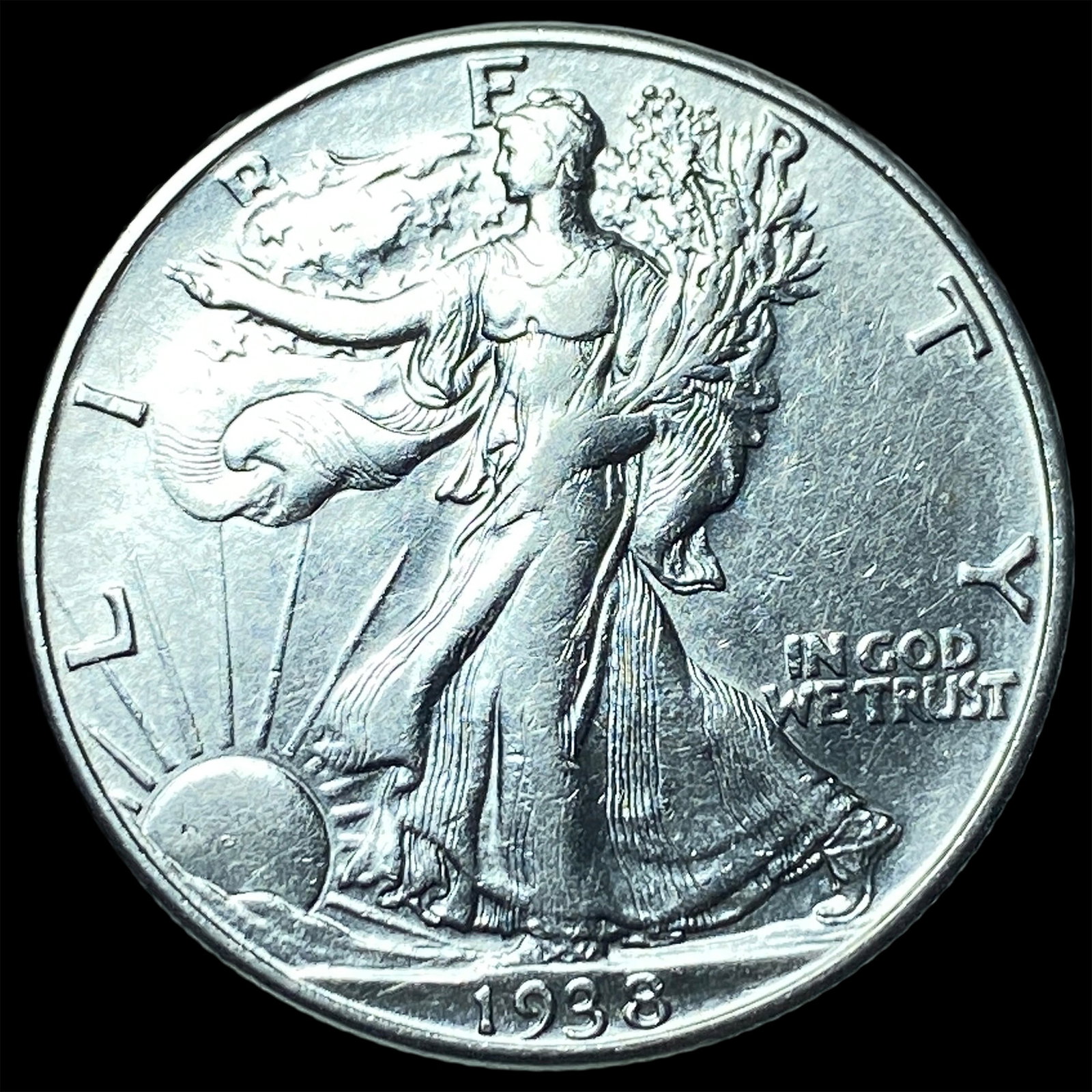 1938-D Silver Walking Liberty Half Dollar CHOICE AU (1 of 2)