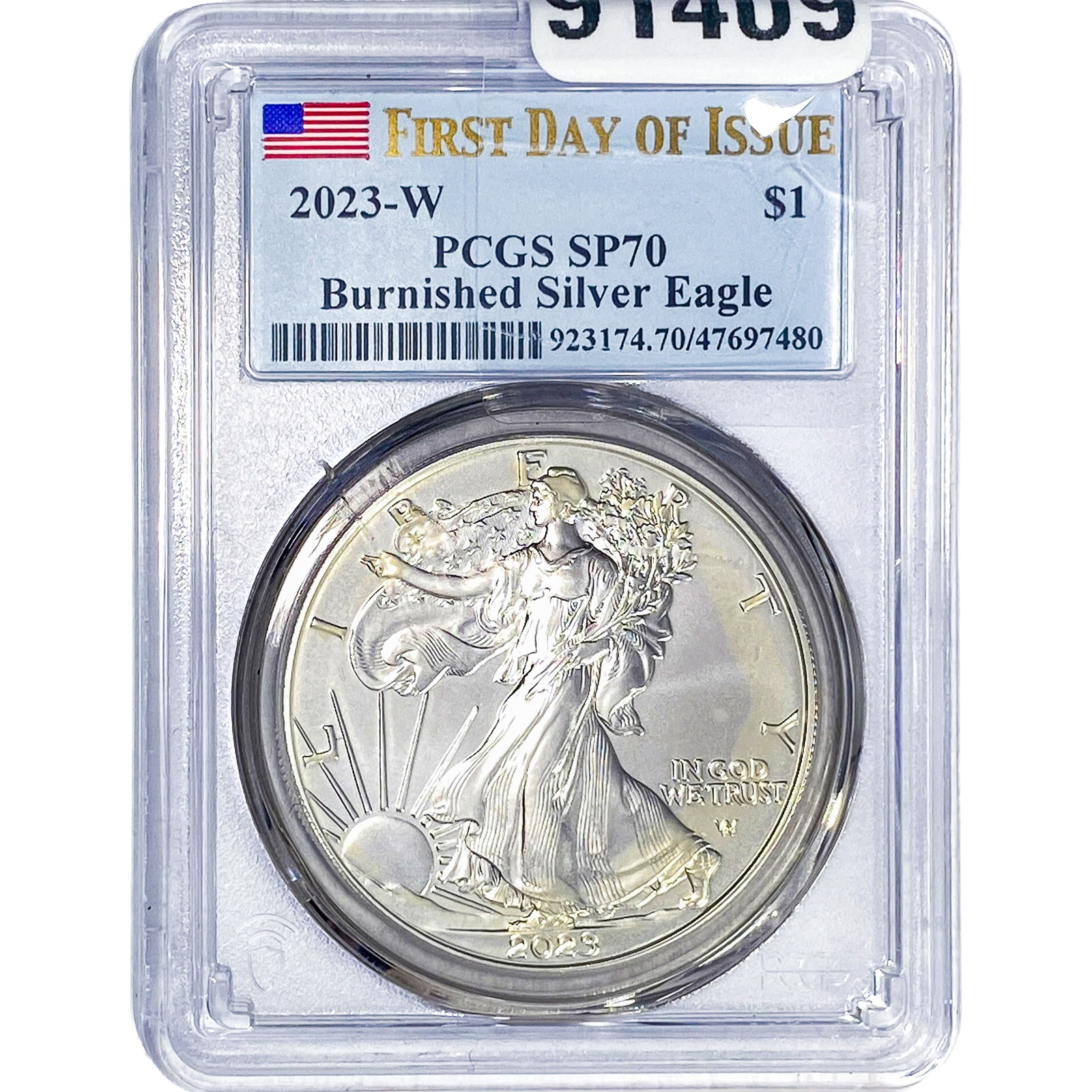 2023-W $1 1OZ SE Burnished PCGS SP70: 2023-W $1 1OZ SE Burnished PCGS SP70