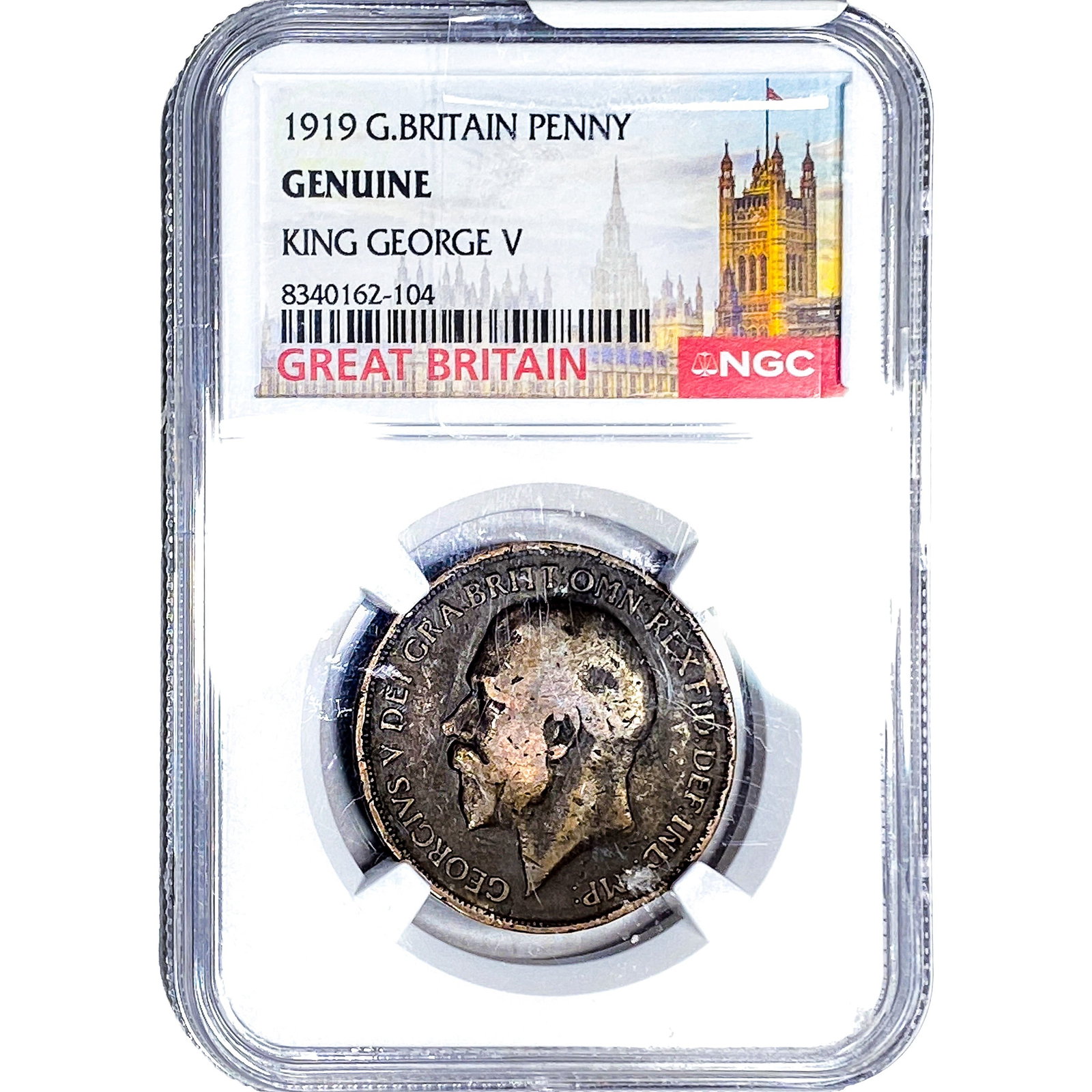 1919 Great Britain Penny George V NGC Genuine (1 of 2)