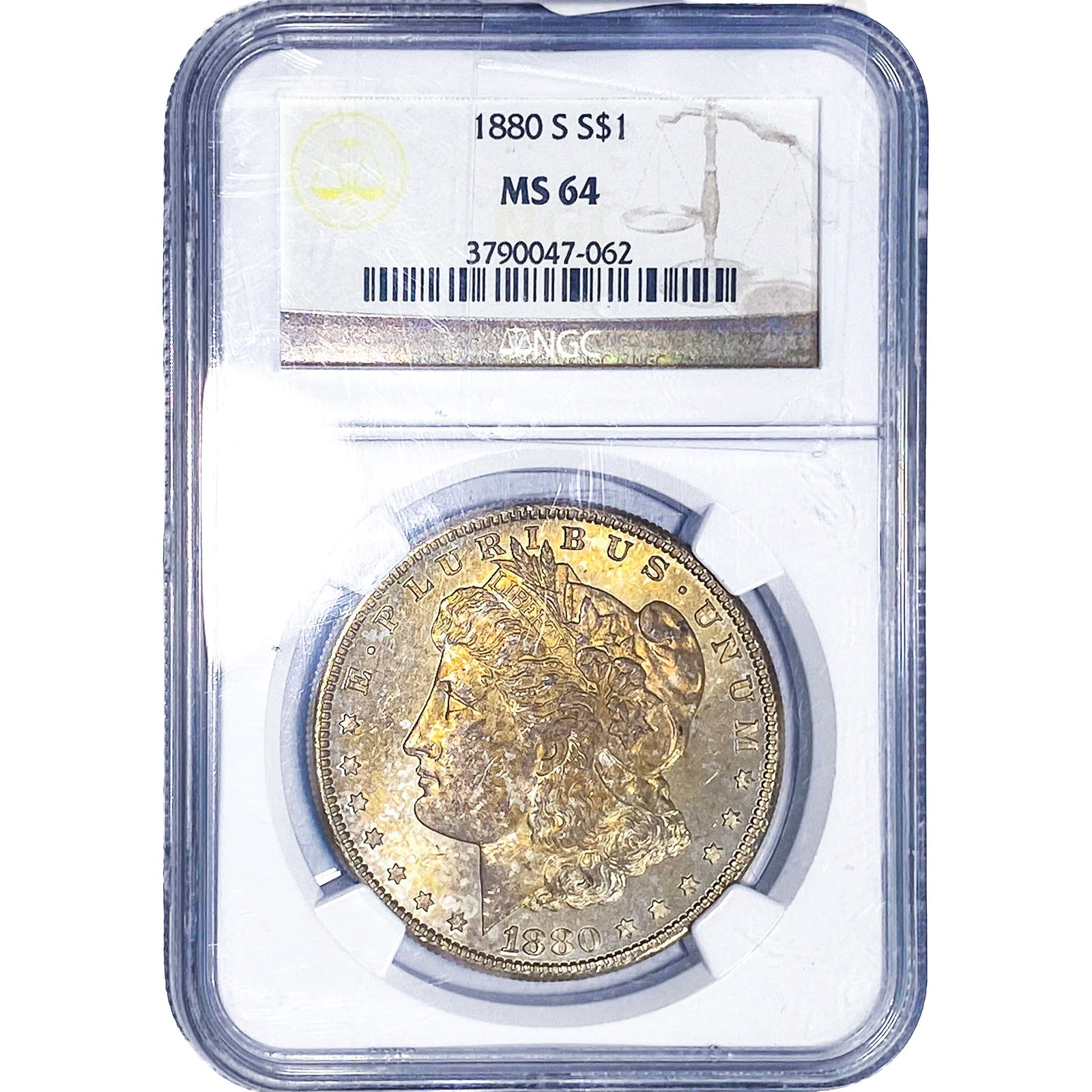 1880-S Morgan Silver Dollar NGC MS64: 1880-S Morgan Silver Dollar NGC MS64