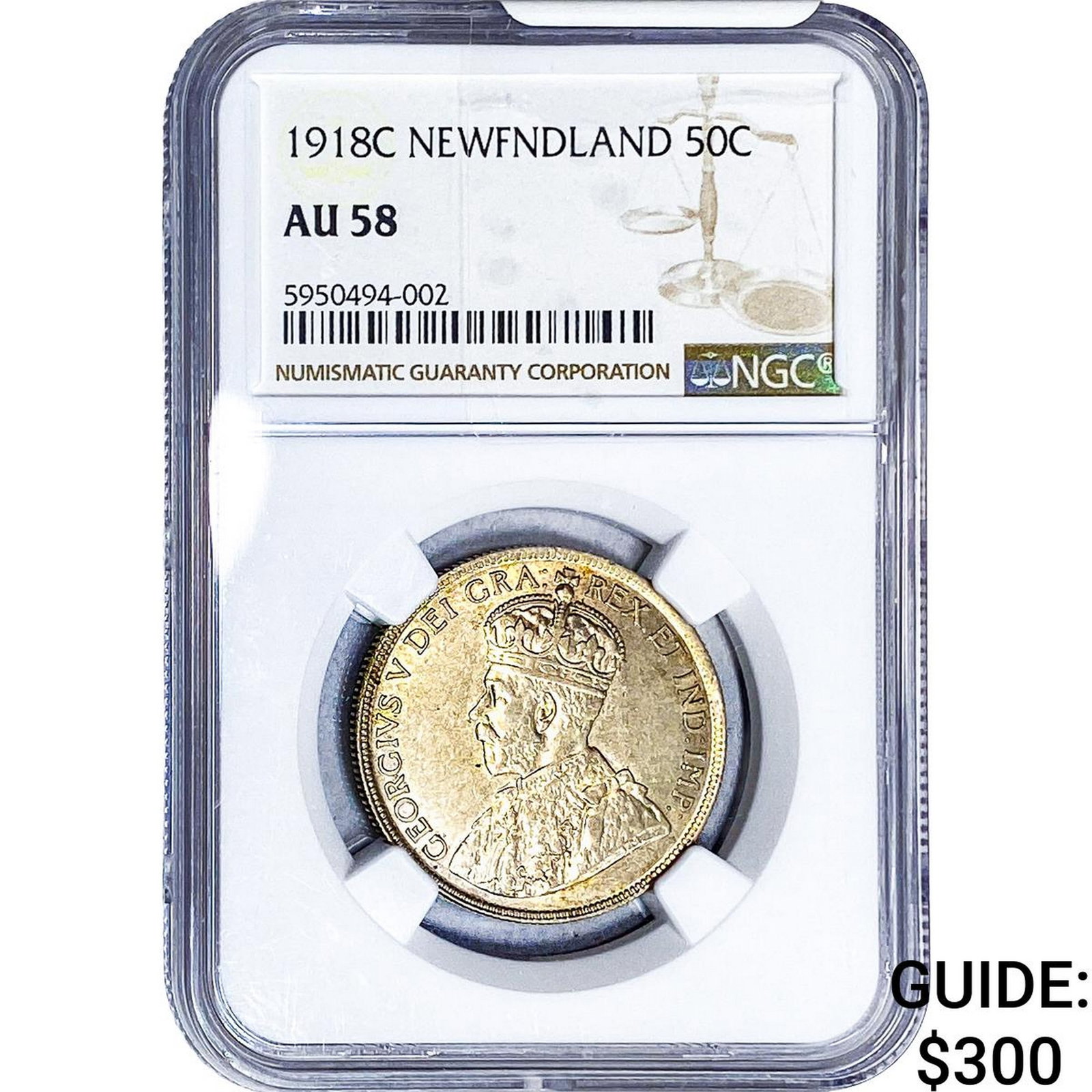 1918C Newfoundland 50 Cents NGC AU58 (1 of 2)