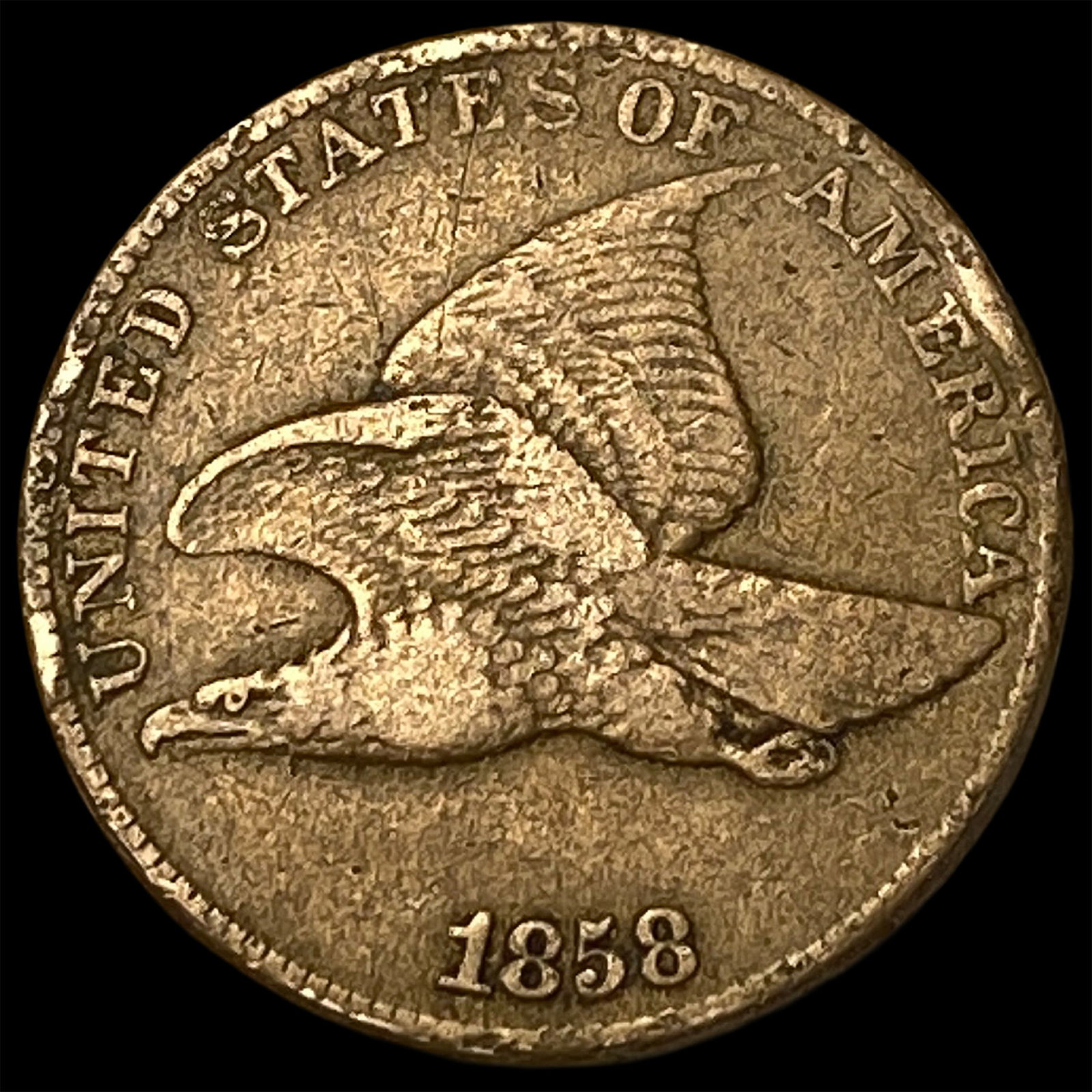 1858 Flying Eagle Cent NEARLY UNCIRCULATED: 1858 Flying Eagle Cent NEARLY UNCIRCULATED