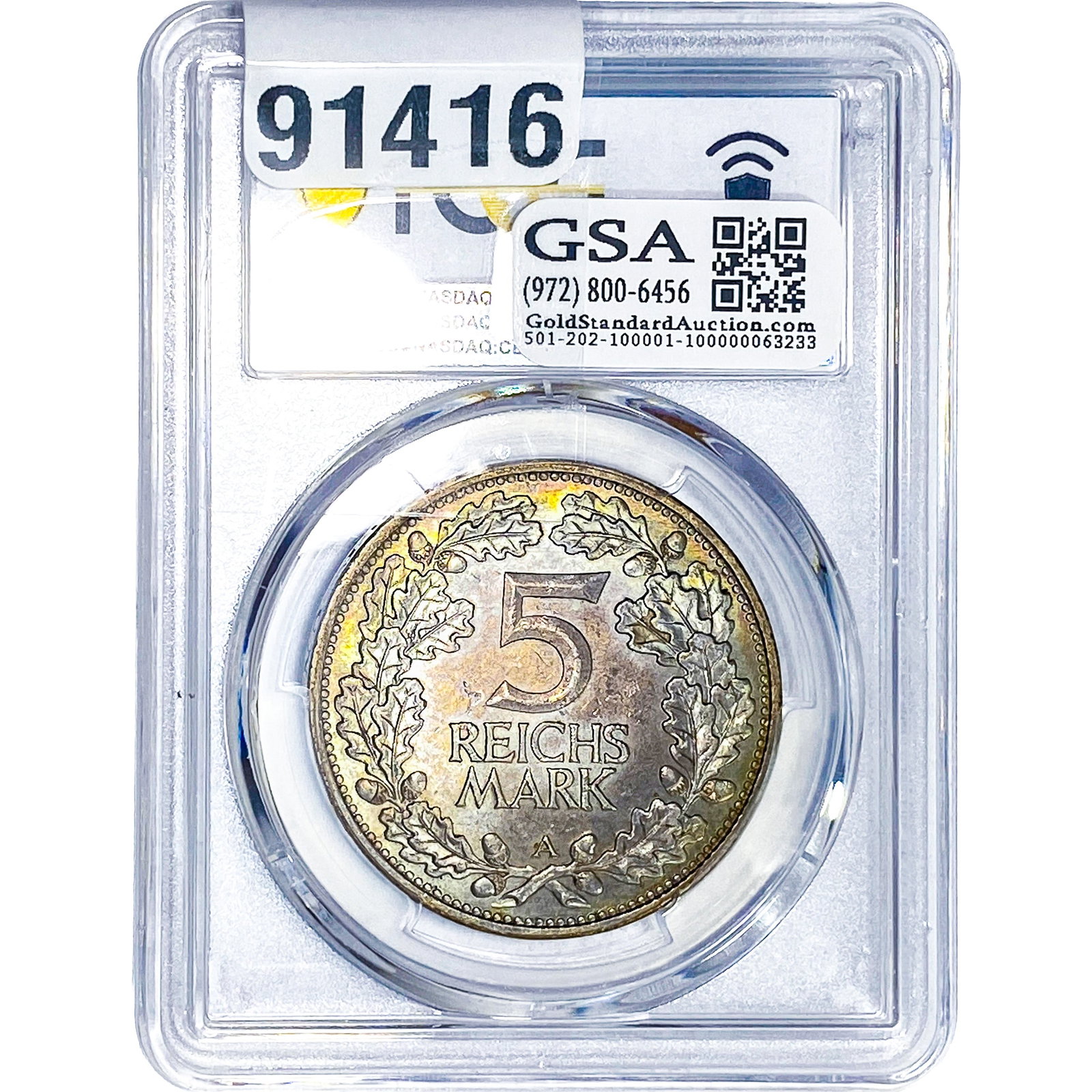 1925-A Germany, Weimar Rep 5Mk PCGS MS64+ - 2