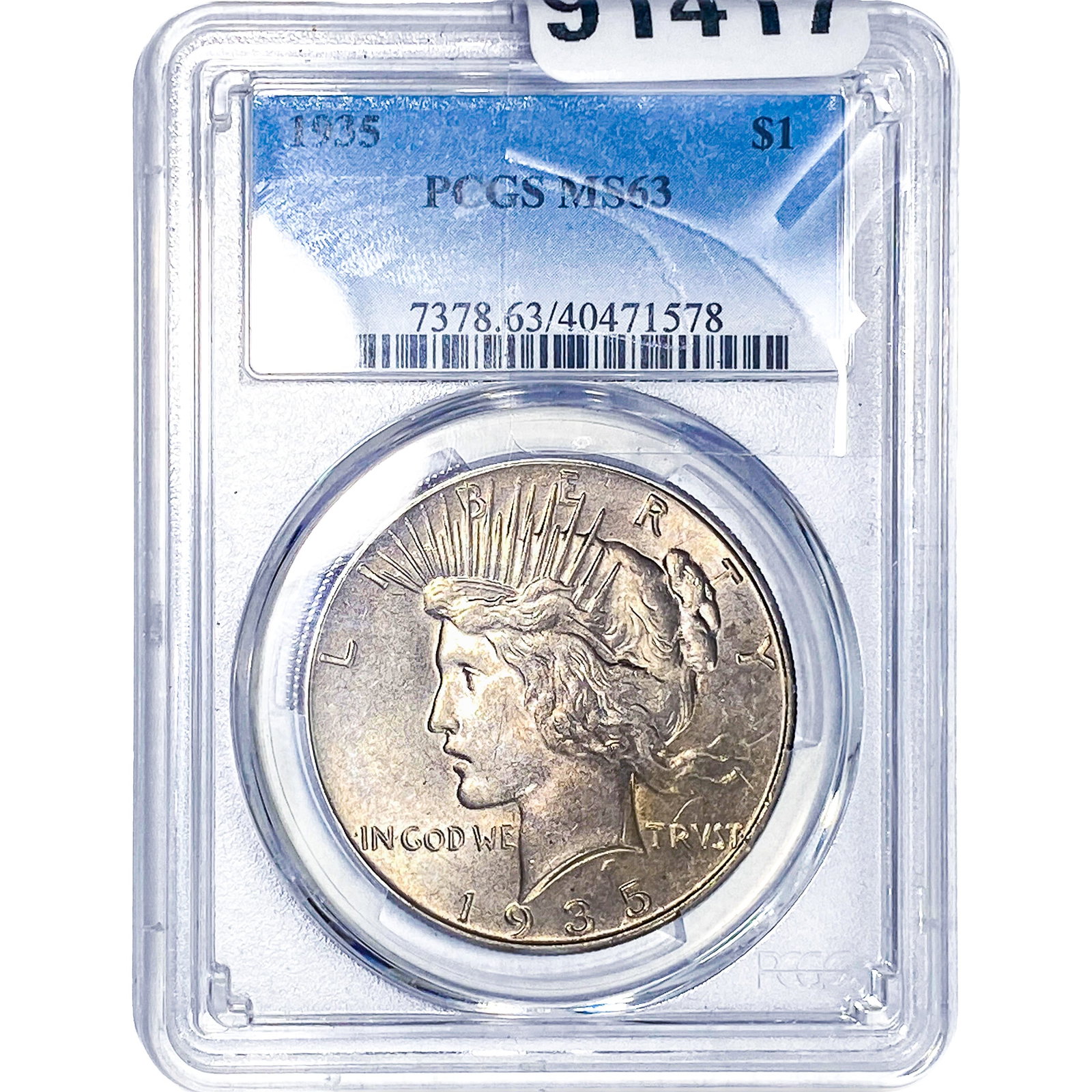 1935 Silver Peace Dollar PCGS MS63: 1935 Silver Peace Dollar PCGS MS63
