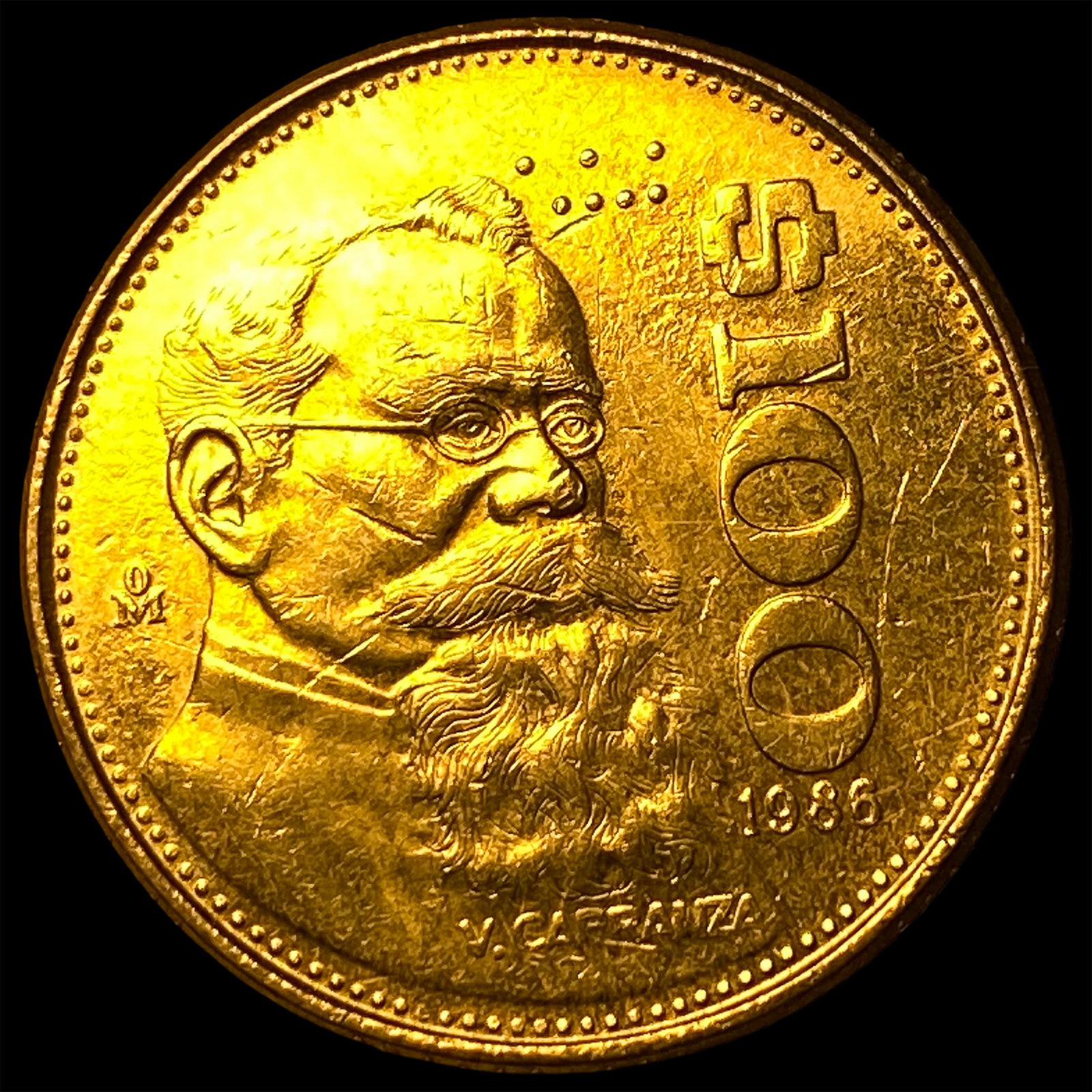 1986 Mexico Aluminuim Bronze 100 Pesos: 1986 Mexico Aluminuim Bronze 100 Pesos