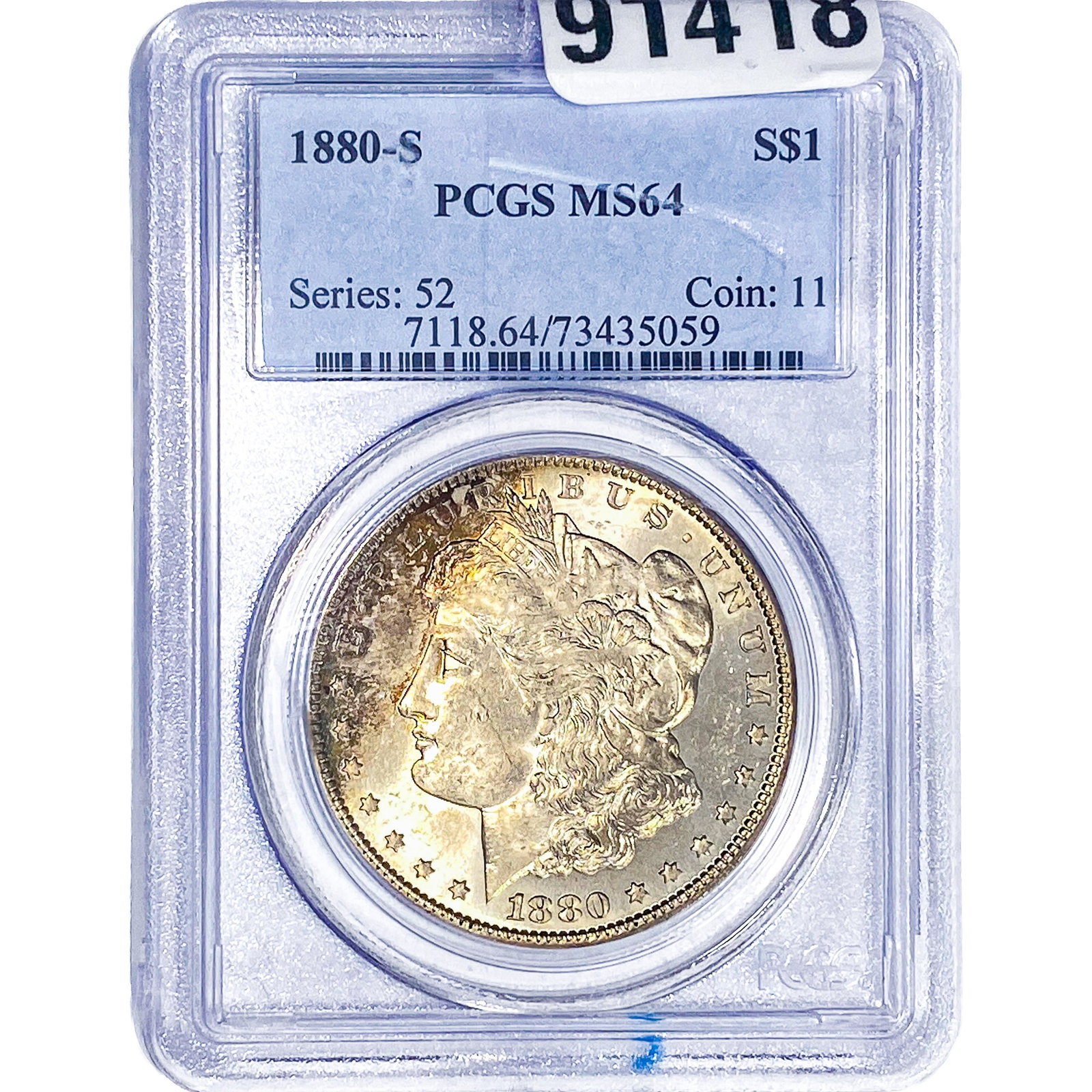 1880-S Morgan Silver Dollar PCGS MS64: 1880-S Morgan Silver Dollar PCGS MS64