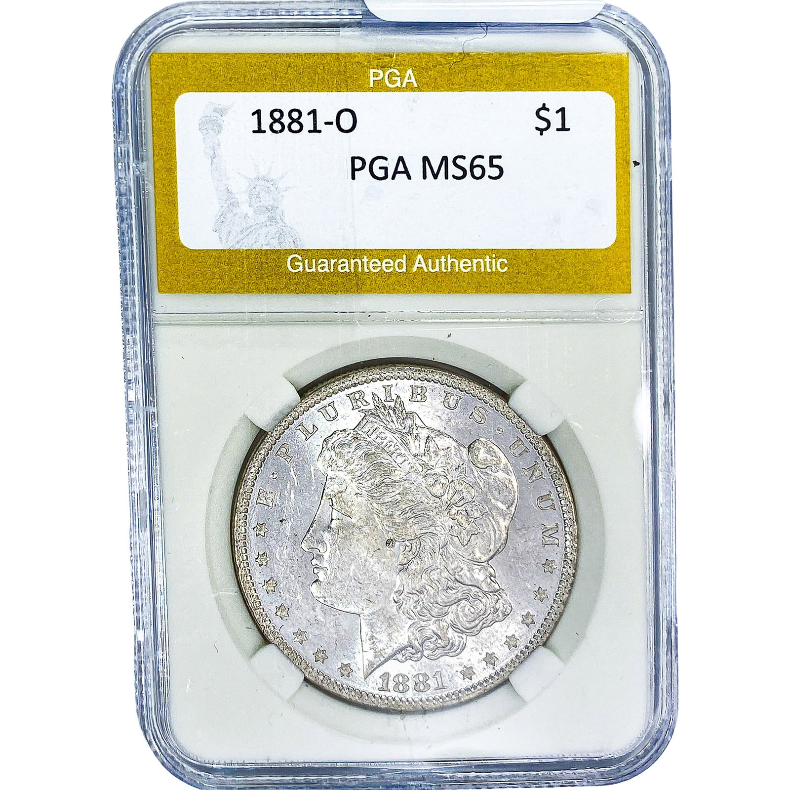 1881-O Morgan Silver Dollar PGA MS65: 1881-O Morgan Silver Dollar PGA MS65