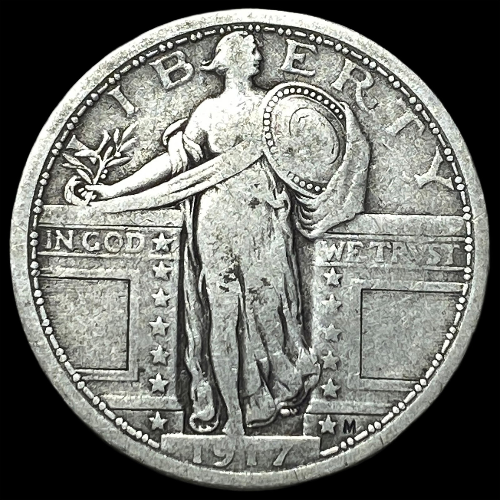 1917 Type 1 Standing Liberty Quarter NICELY CIRCULATED: 1917 Type 1 Standing Liberty Quarter NICELY CIRCULATED