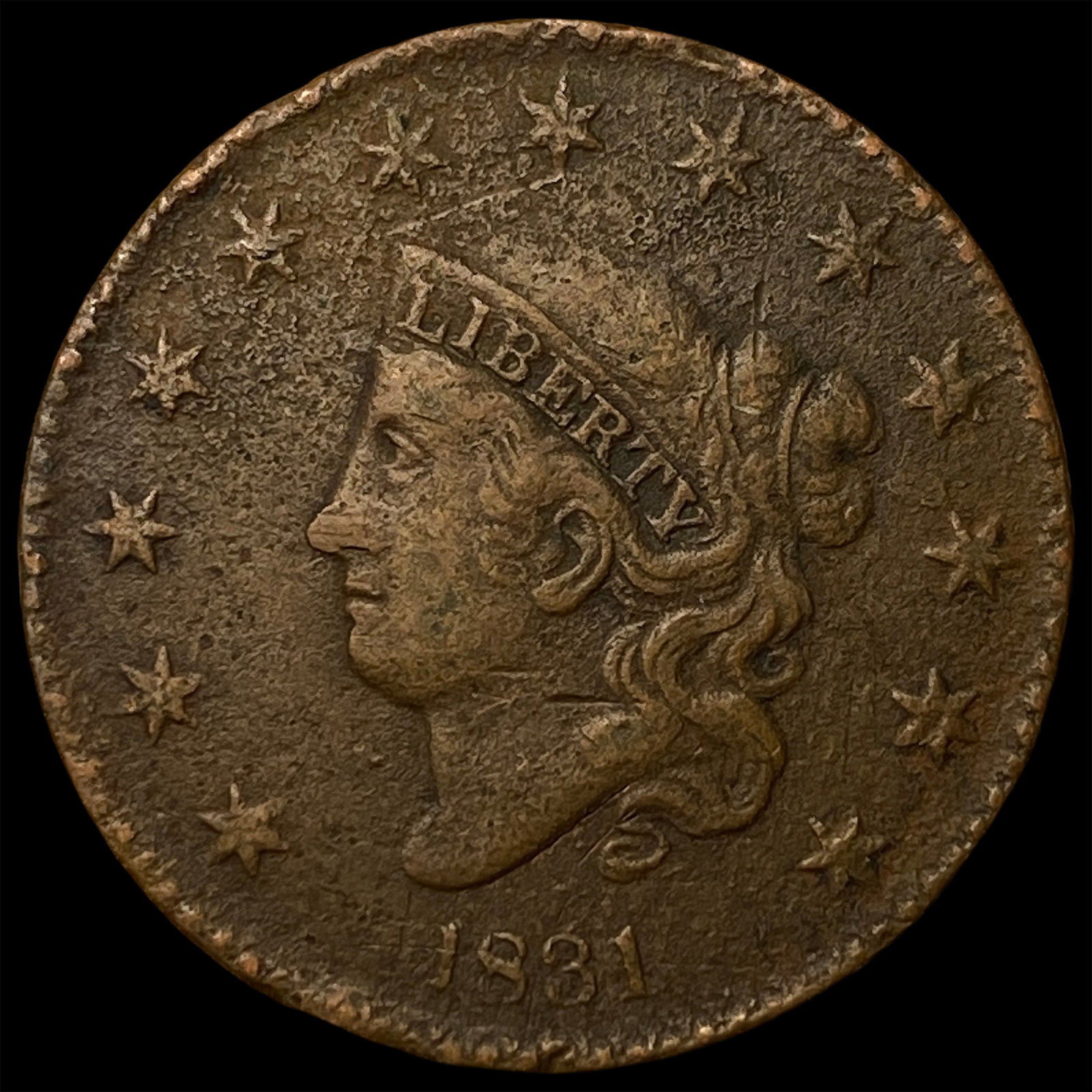 1831 Coronet Head Large Cent CLOSELY UNCIRCULATED (1 of 2)