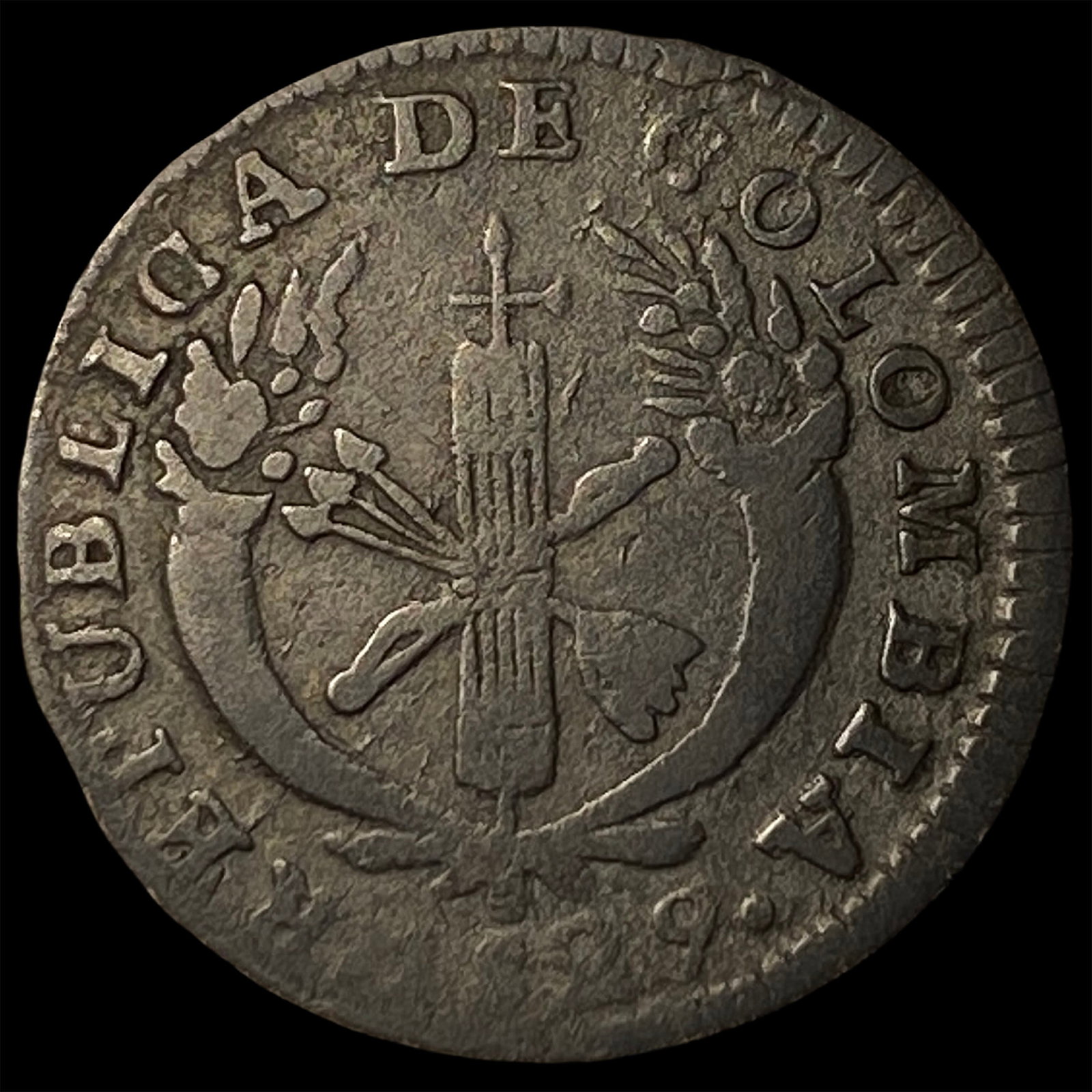 1829 Colombia Silver 1 Real: 1829 Colombia Silver 1 Real