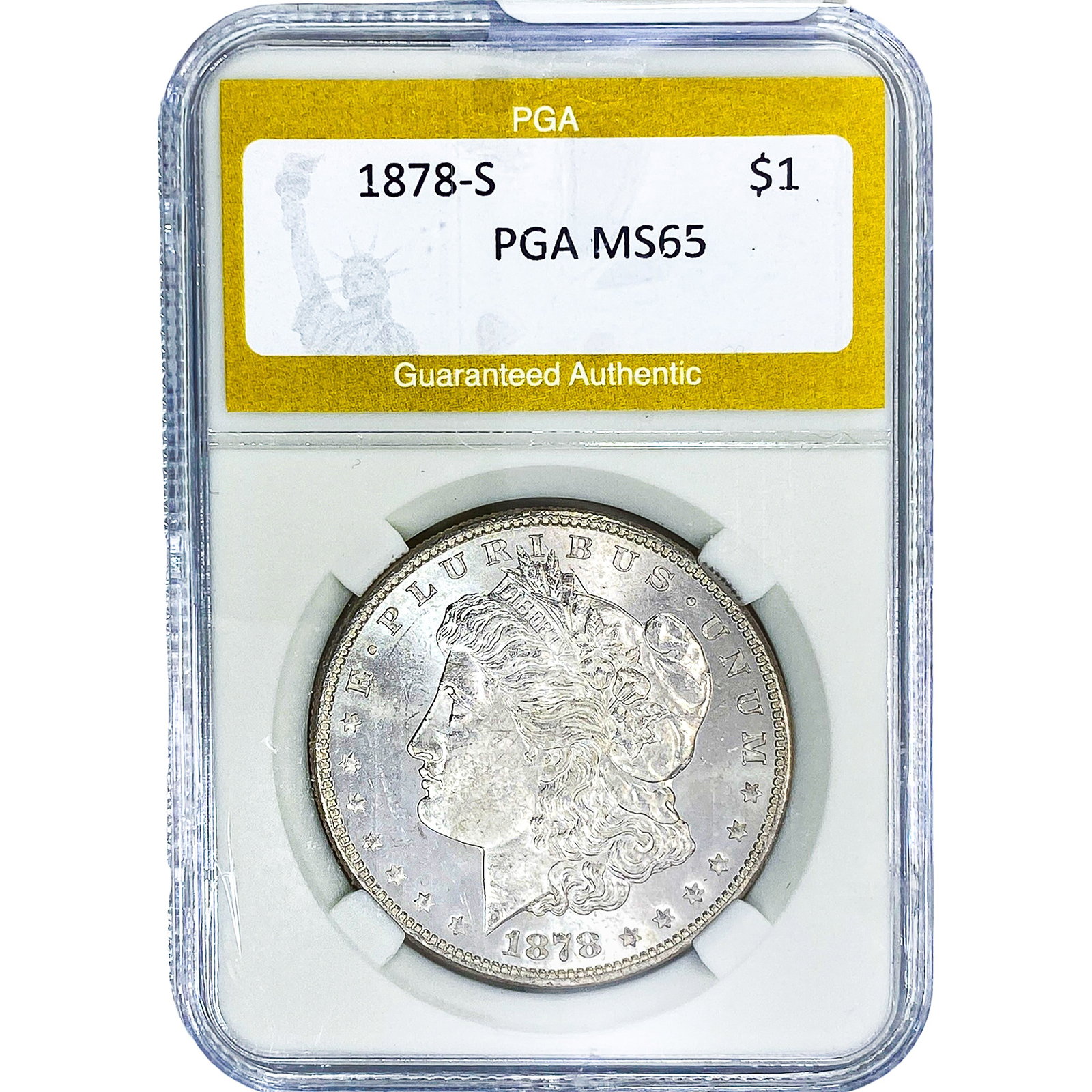 1878-S Morgan Silver Dollar PGA MS65: 1878-S Morgan Silver Dollar PGA MS65