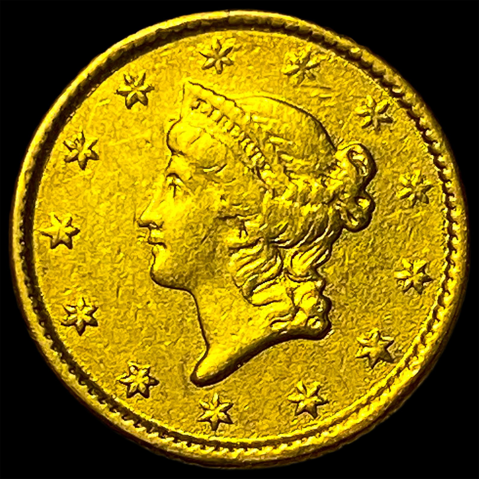 1853 Gold $1 Liberty Head Type 1 CLOSELY UNCIRCULATED: 1853 Gold $1 Liberty Head Type 1 CLOSELY UNCIRCULATED