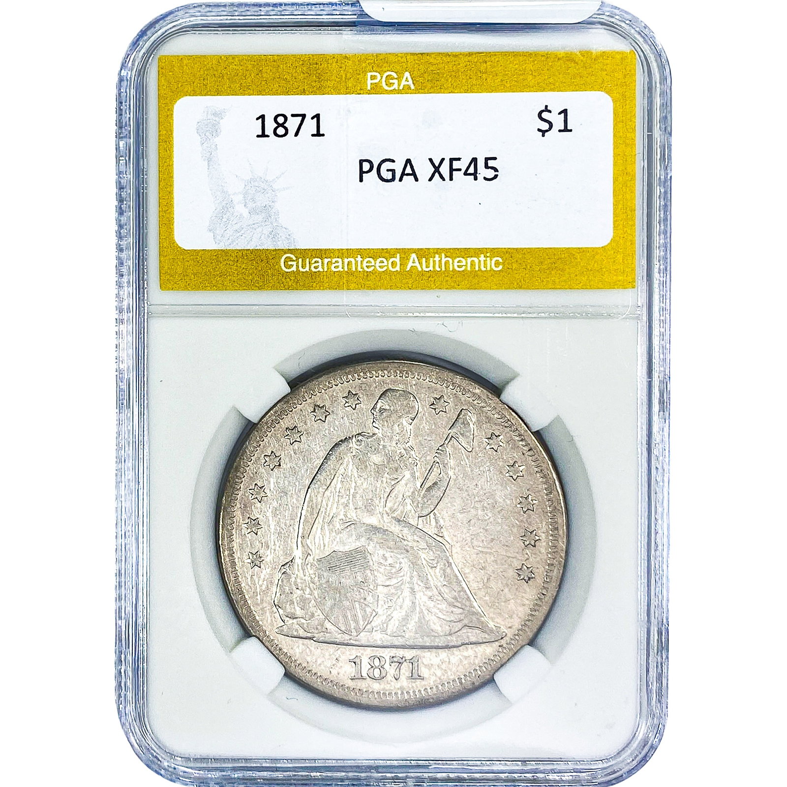 1871 Seated Liberty Dollar PGA XF45 (1 of 2)