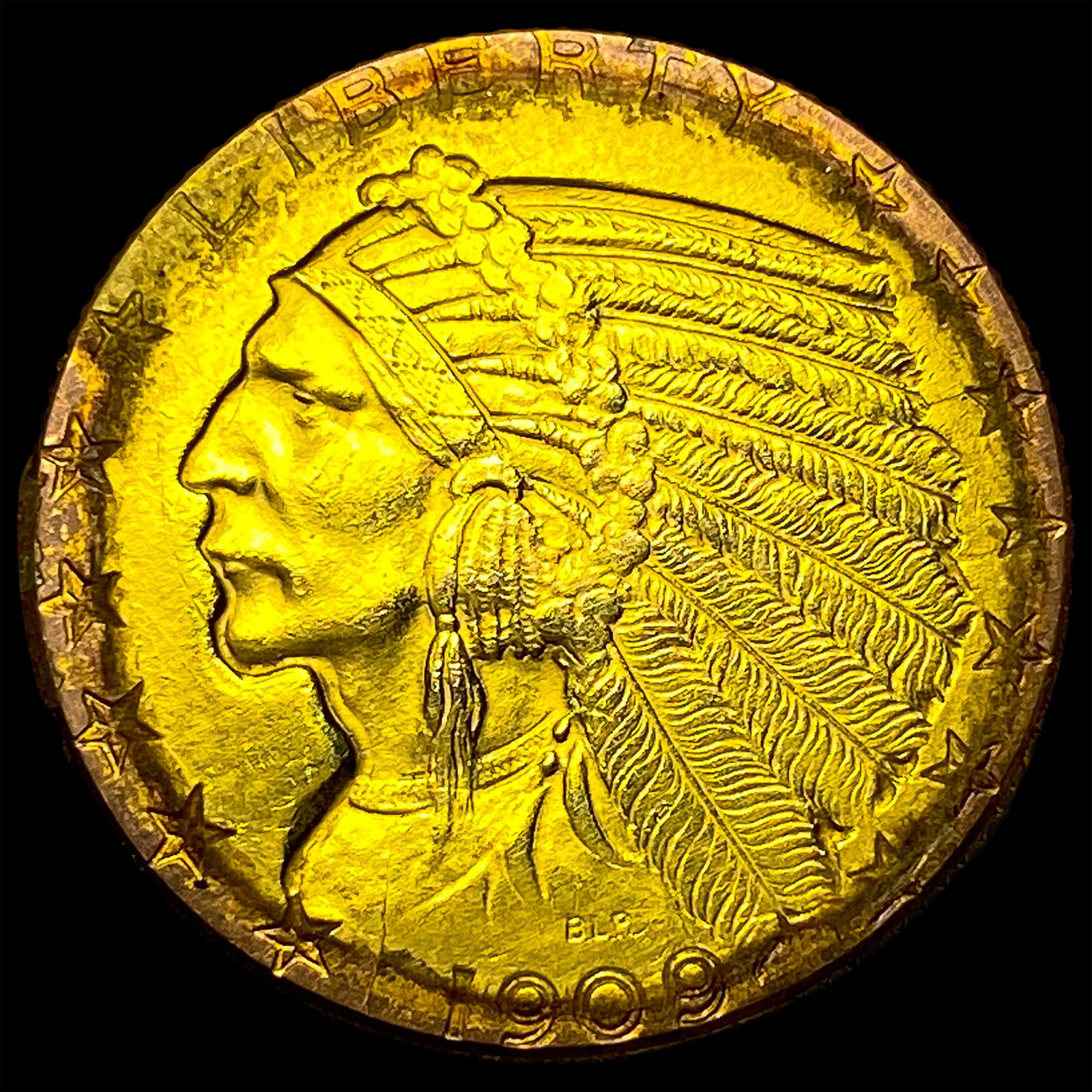 1909-D Indian Head Half Eagle $5 Gold HIGH GRADE: 1909-D Indian Head Half Eagle $5 Gold HIGH GRADE