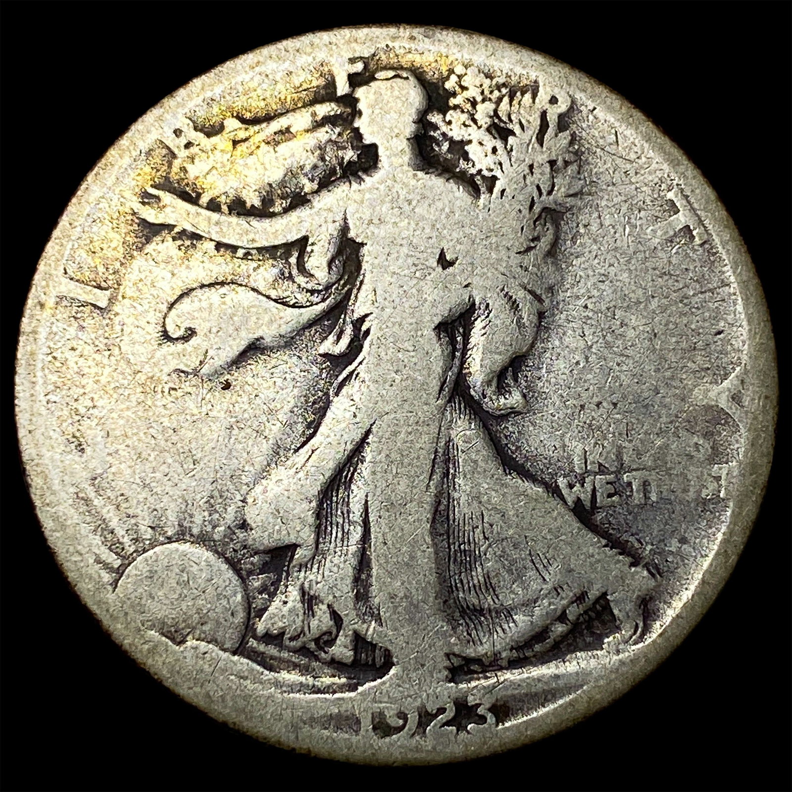 1923-S Silver Walking Liberty Half Dollar NICELY CIRCULATED (1 of 2)