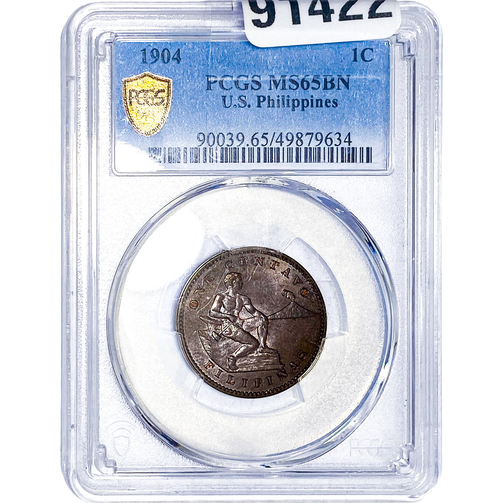 1904 1C US Philippines PCGS MS65 BN: 1904 1C US Philippines PCGS MS65 BN