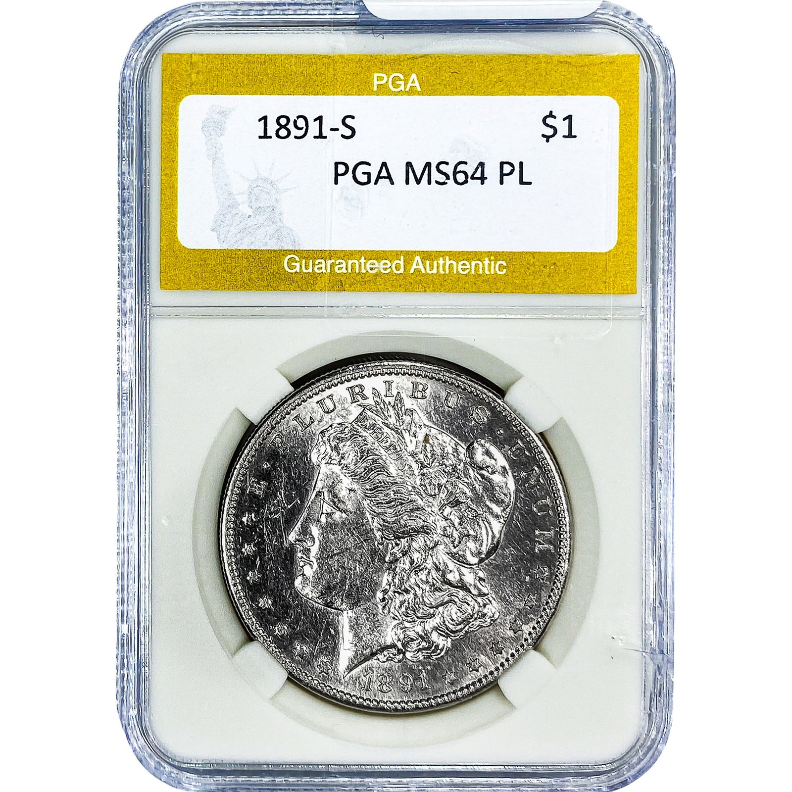 1891-S Morgan Silver Dollar PGA MS64 PL (1 of 2)