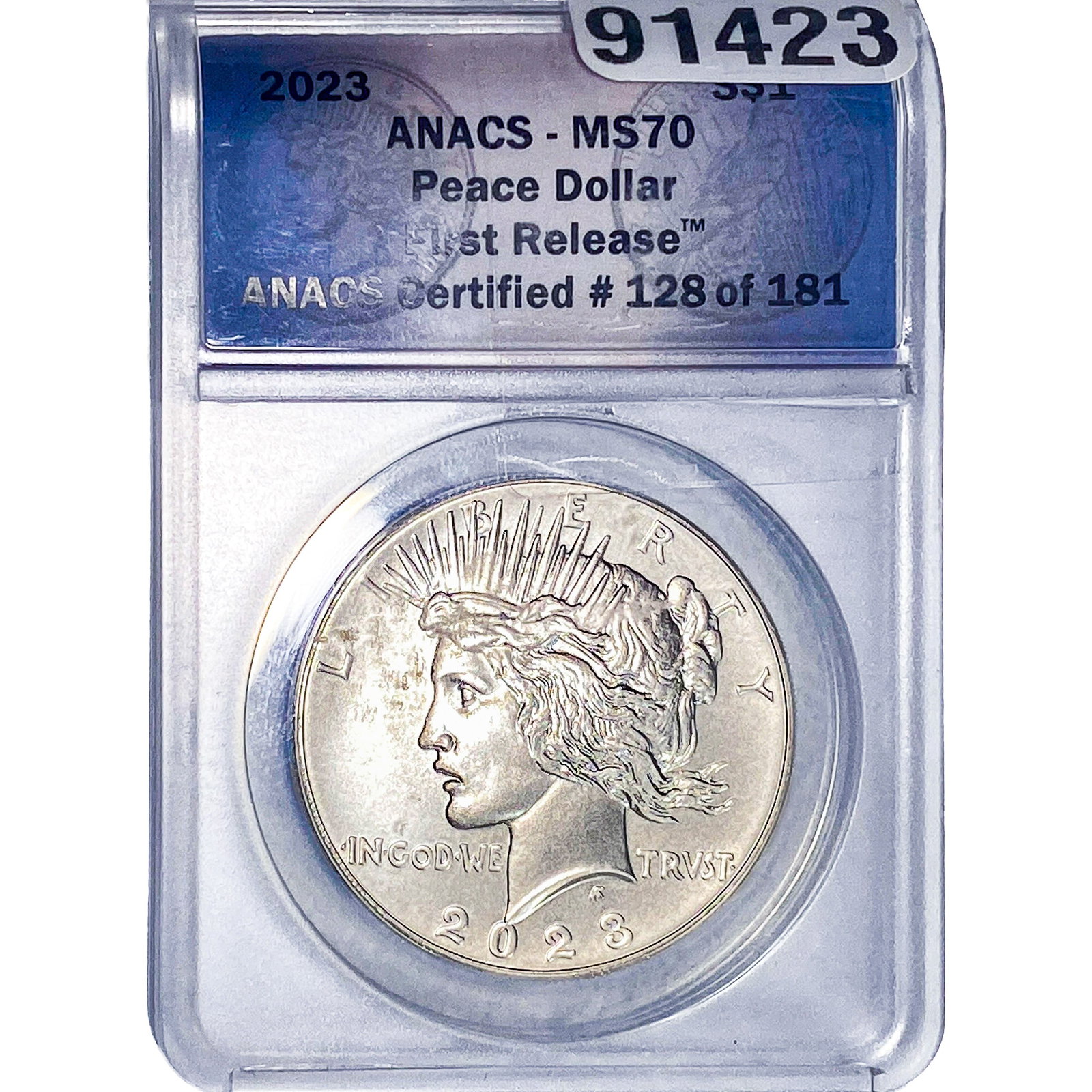 2023 Silver Peace Dollar ANACS MS70: 2023 Silver Peace Dollar ANACS MS70