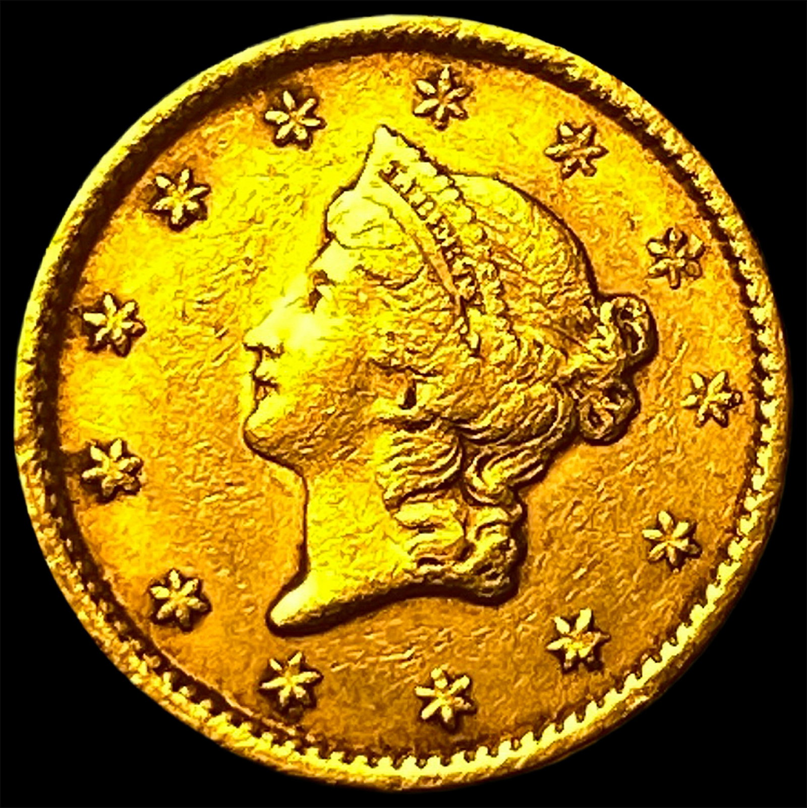 1853 Gold $1 Liberty Head Type 1 CHOICE AU: 1853 Gold $1 Liberty Head Type 1 CHOICE AU