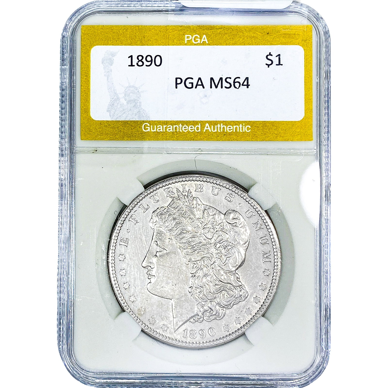 1890 Morgan Silver Dollar PGA MS64: 1890 Morgan Silver Dollar PGA MS64