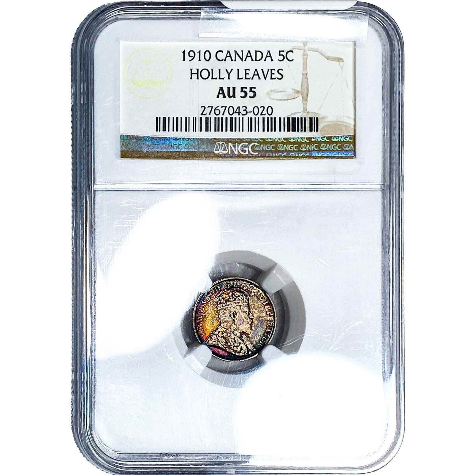 1910 Canada Silver 5 Cents Holly Cents NGC AU55 (1 of 2)